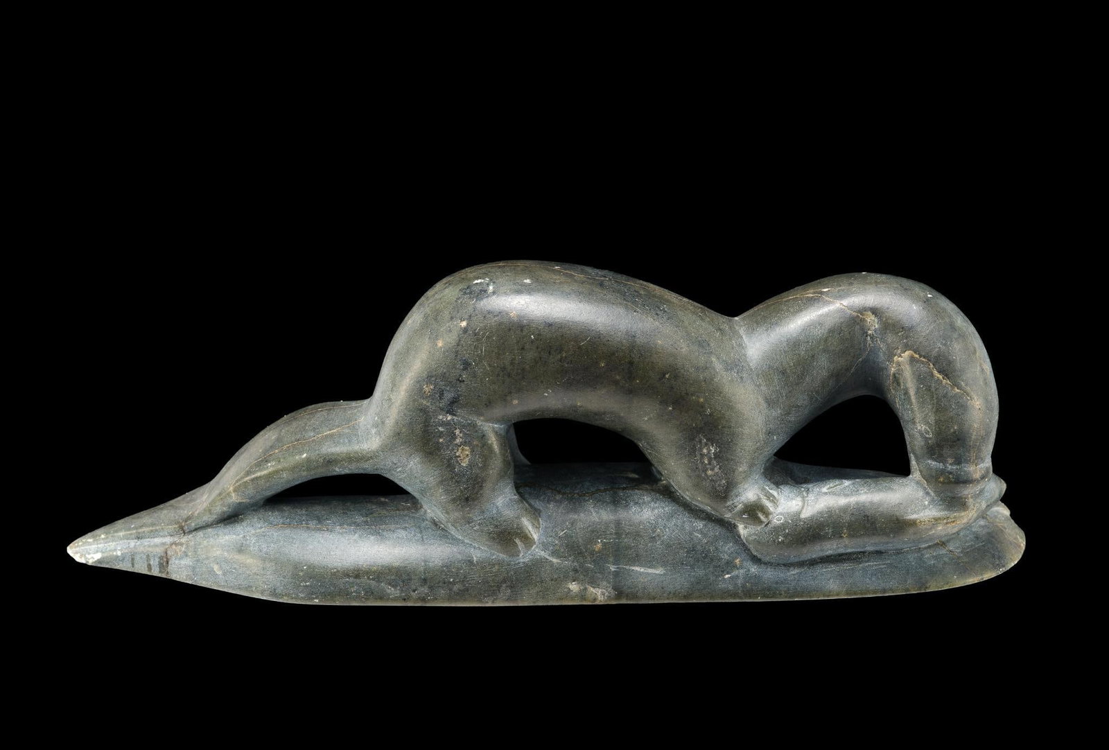 (Cold War Era) Inuit Soapstone Otter Carving (1 of 4)