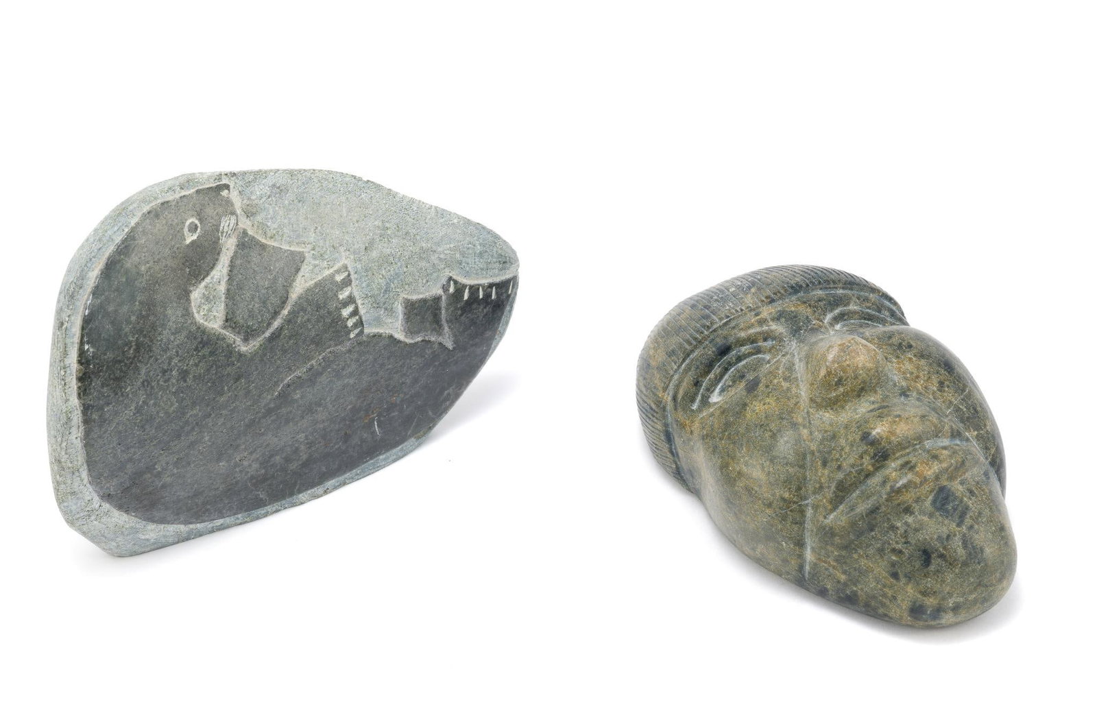 (Cold War Era) 2 Inuit Soapstone Carvings (1 of 6)