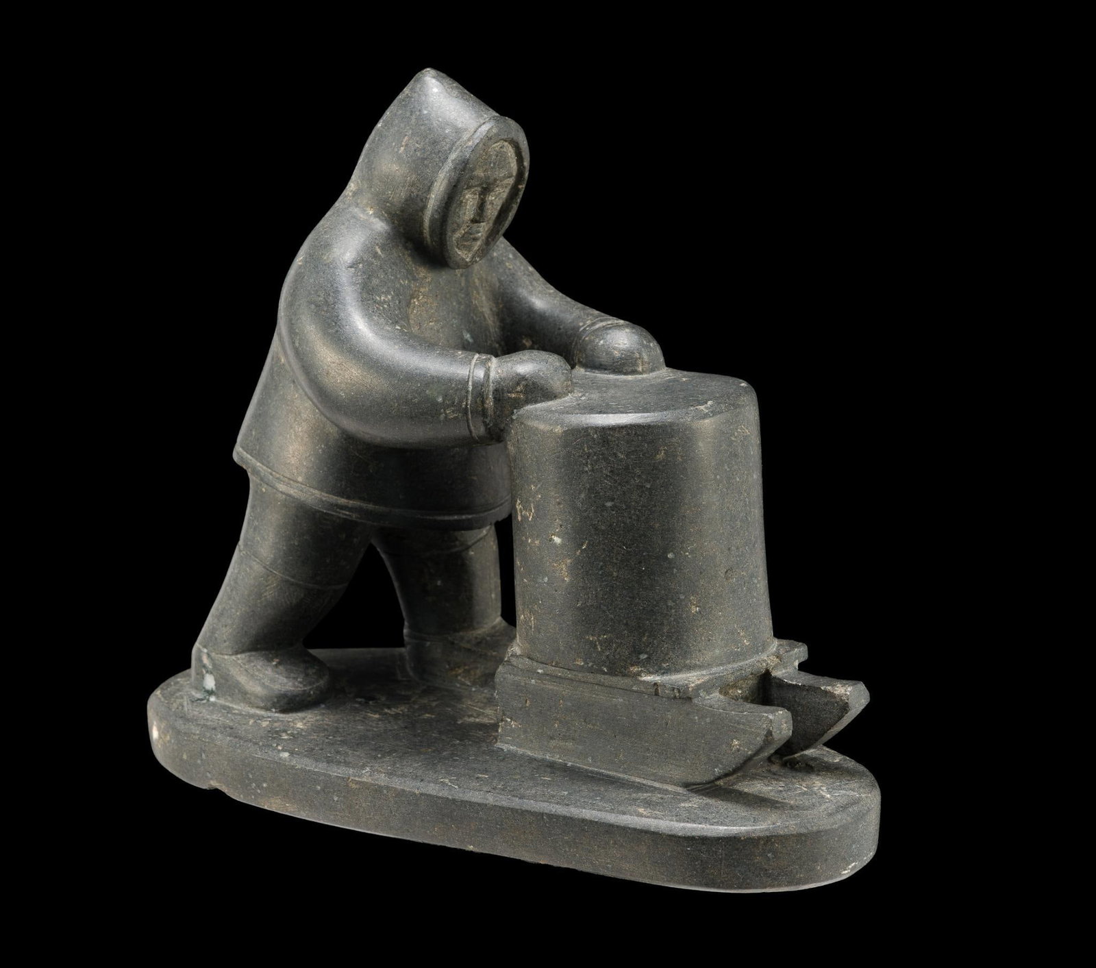 (Cold War Era) Inuit Soapstone Male Figurine (1 of 4)