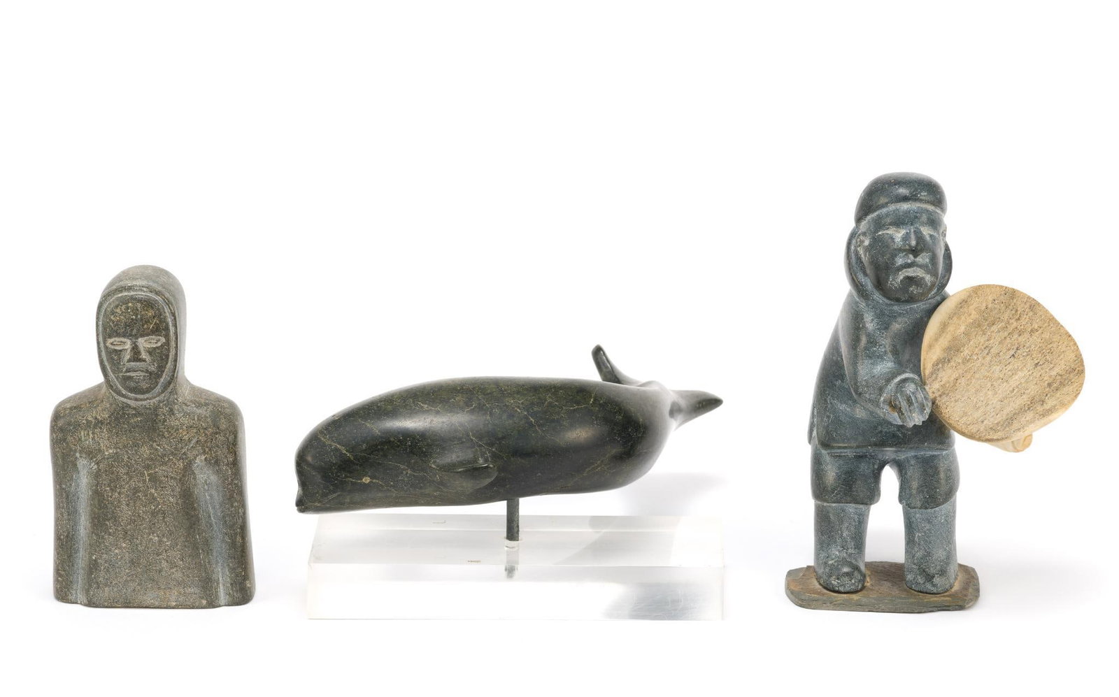 (Cold War Era) 3 Inuit Soapstone Carvings (1 of 6)