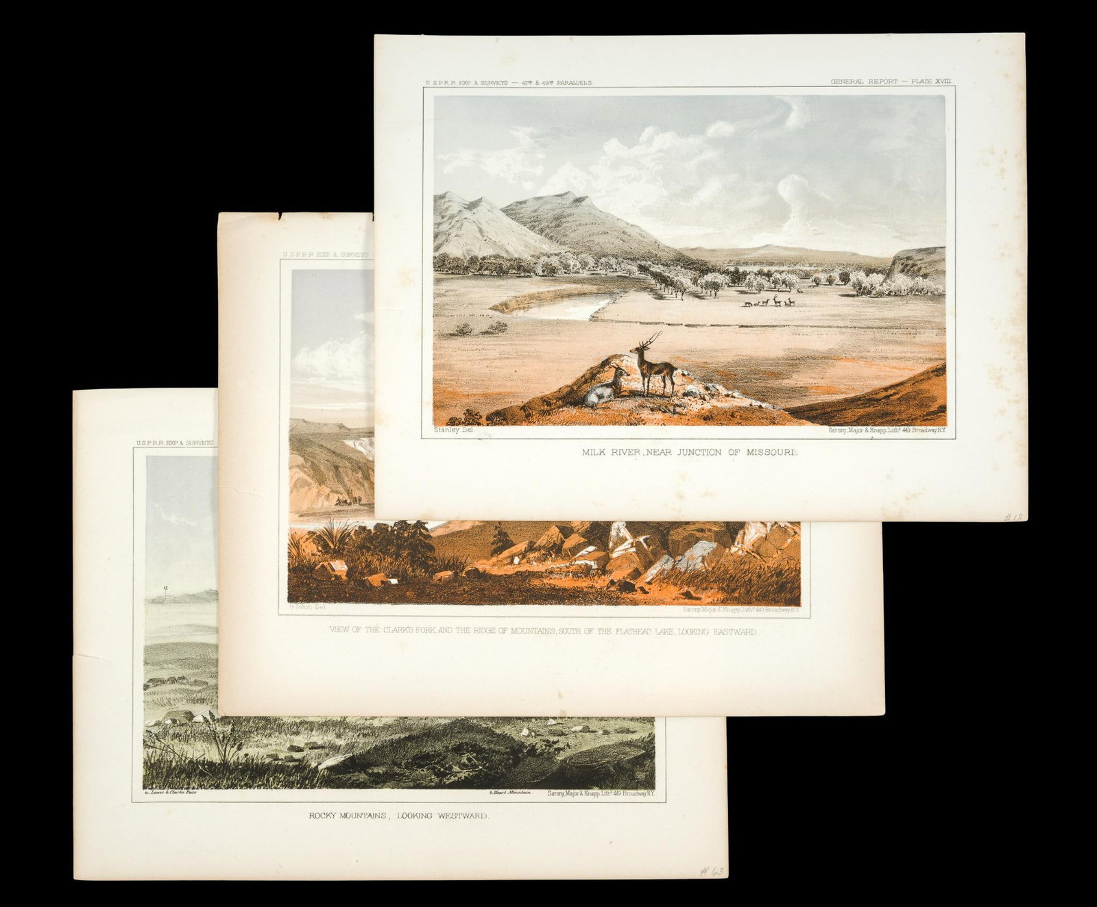(Modern Era) 3 John Mix Stanley Lithographs (1 of 4)