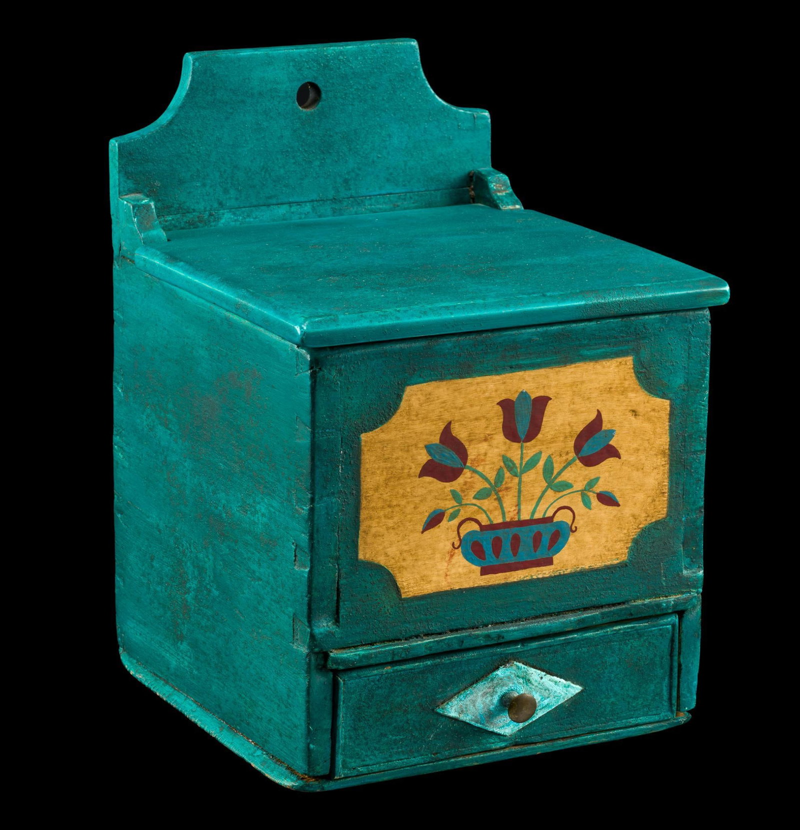 (Modern Era) Hand Painted Wooden Folk Art Box (1 of 5)