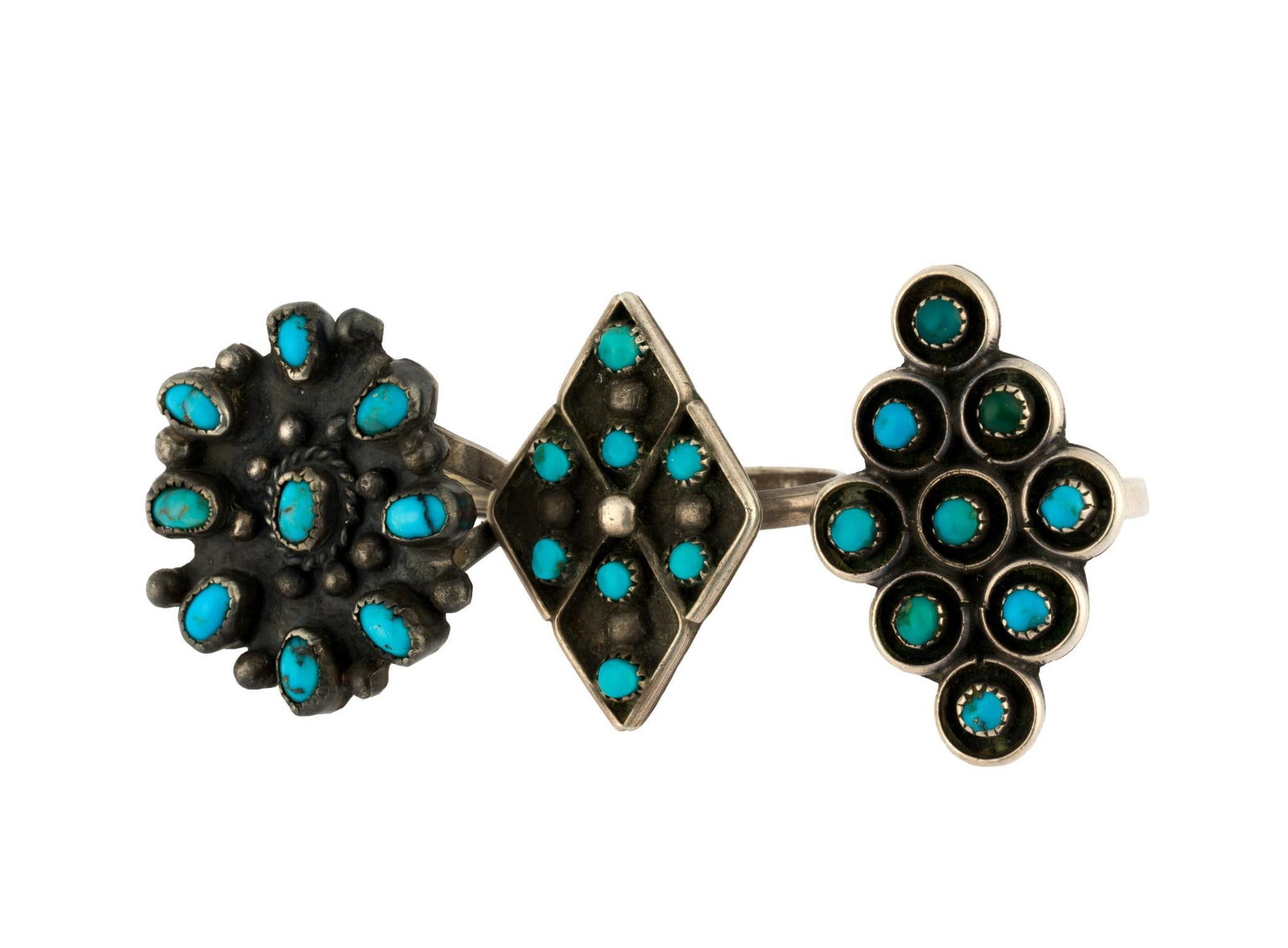 (Modern Era) 3 Native American Sterling Silver Rings (1 of 2)
