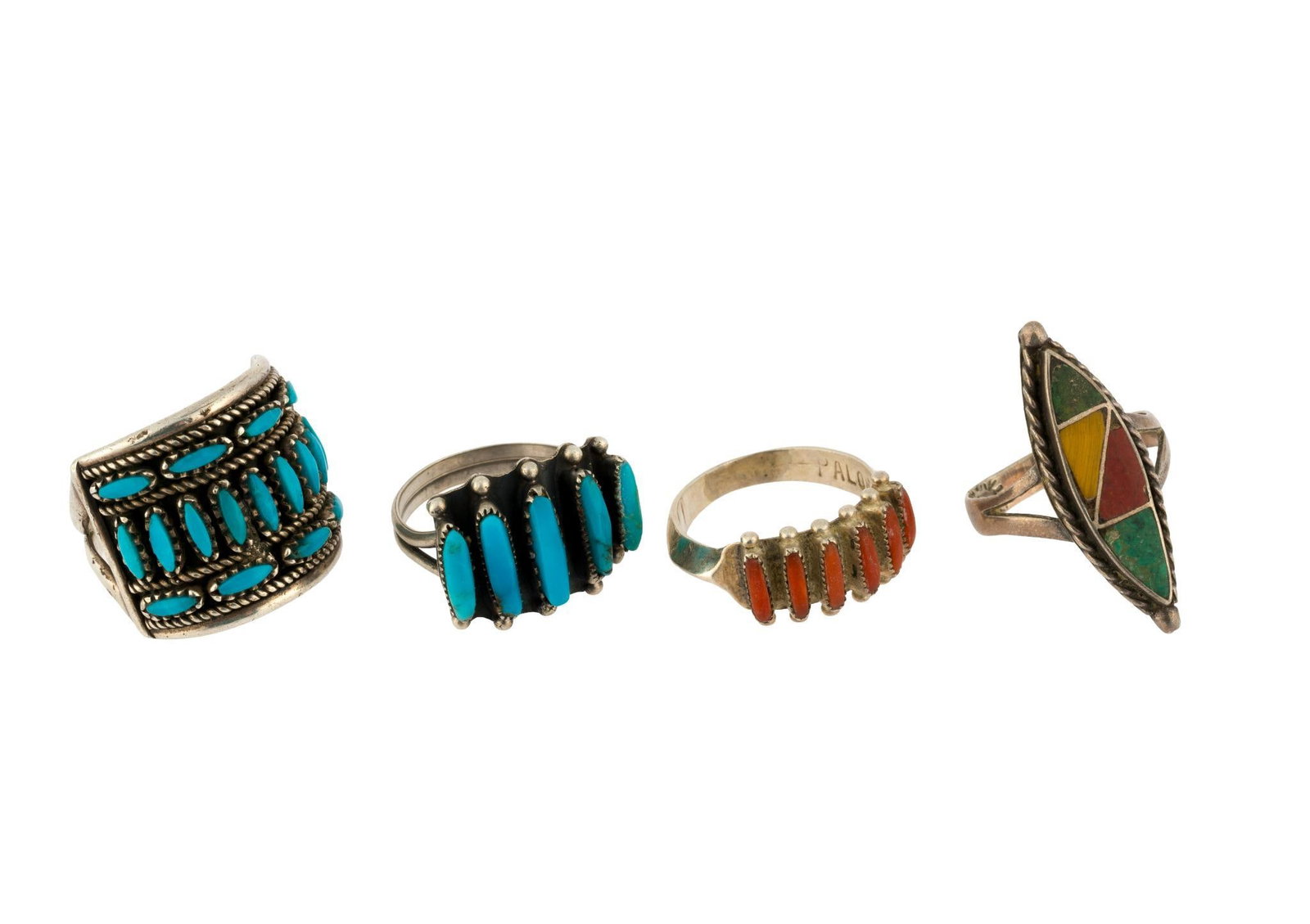 (Modern Era) 4 Sterling Silver Native American Rings (1 of 4)