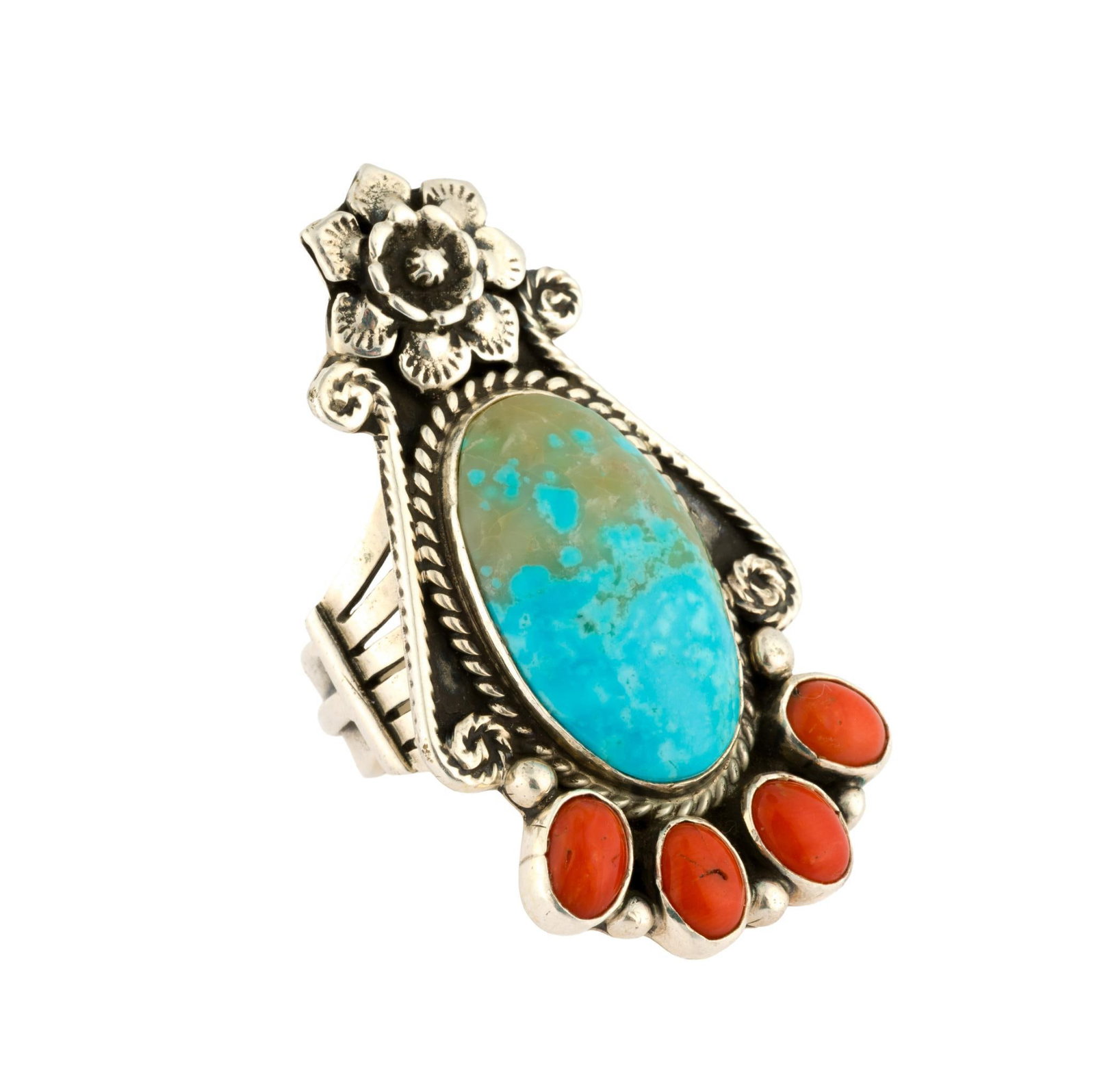 (Modern Era) G. James Sterling Silver Native American Ring (1 of 4)