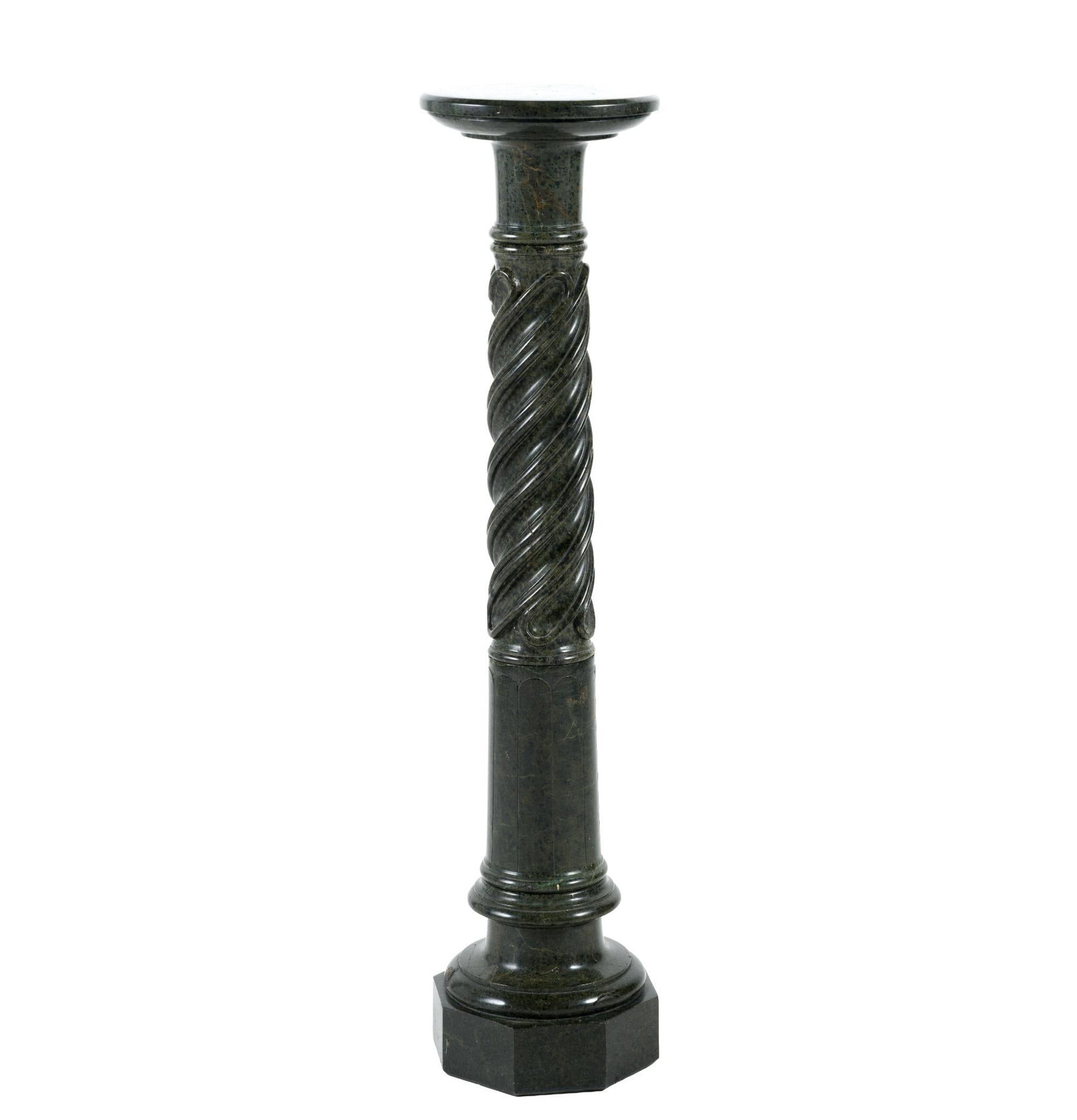 Four Piece Antique Green Marble Pedestal (1 of 6)
