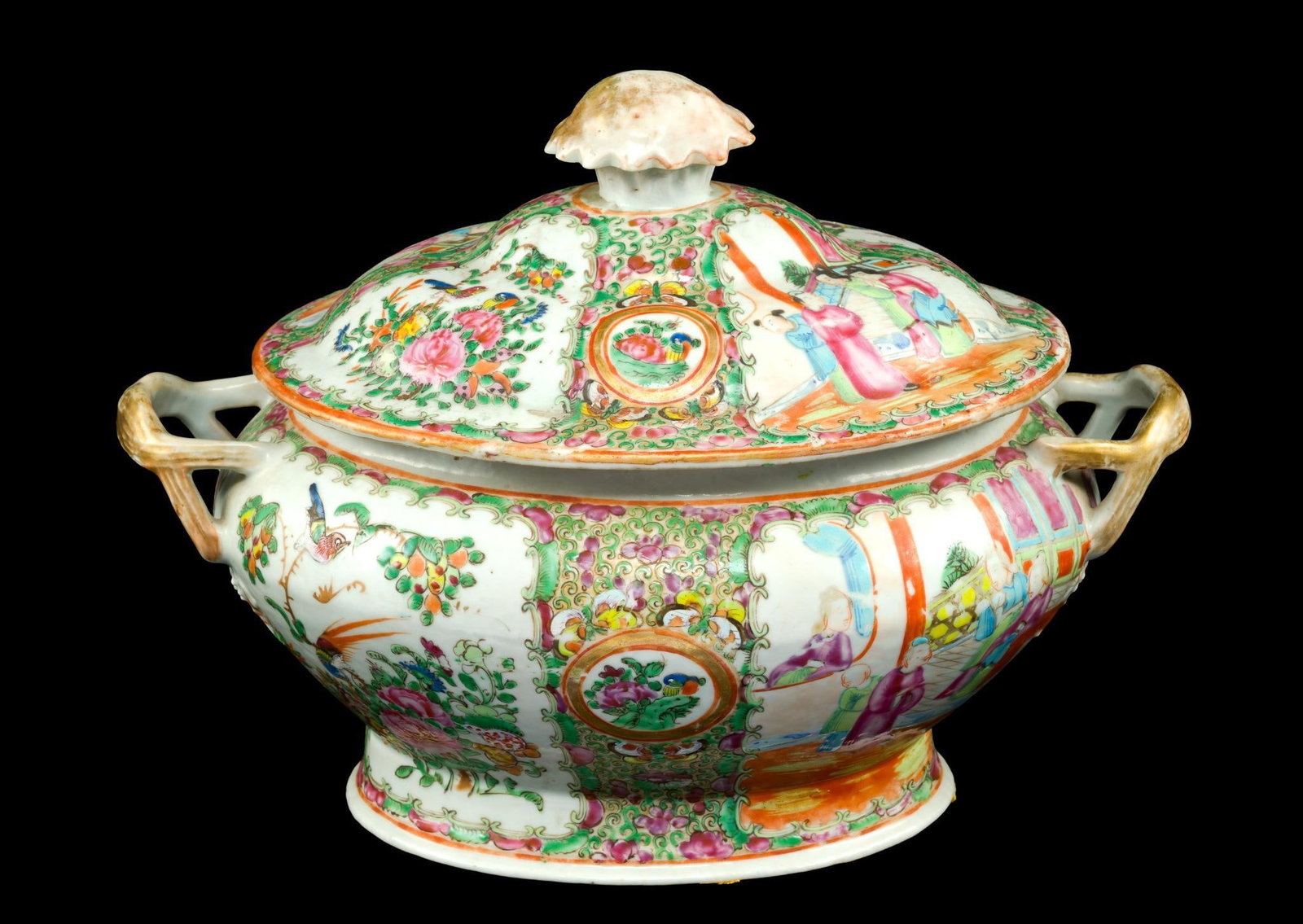 Antique Chinese Rose Medallion Tureen (1 of 6)
