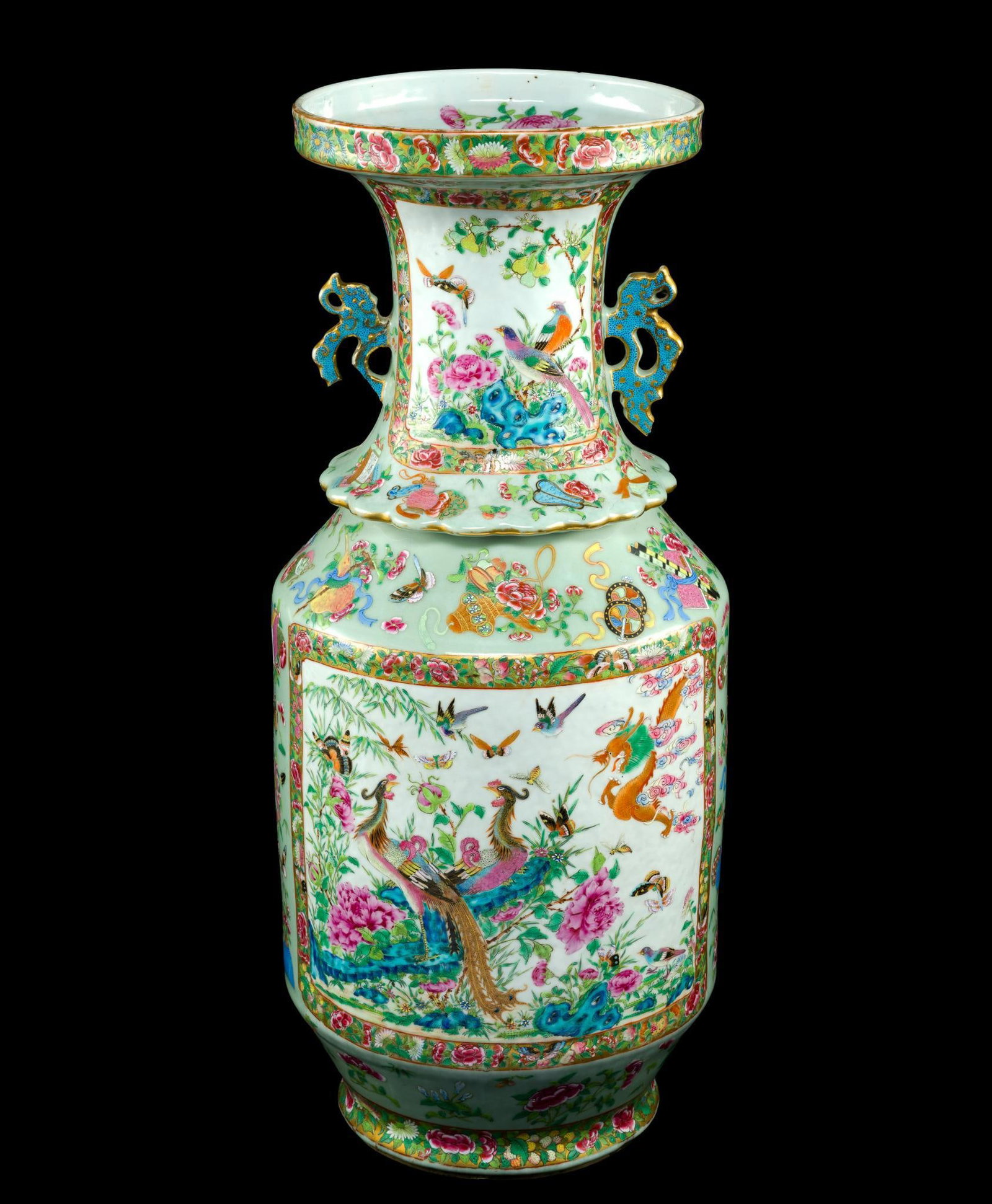 Large Antique Chinese Famille Rose Porcelain Vase (1 of 8)
