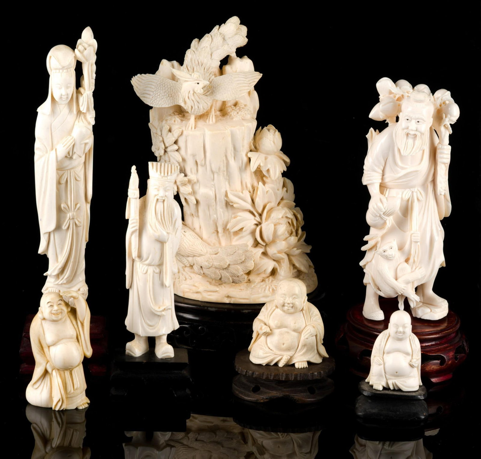 PA RESIDENTS ONLY: Seven Carved Ivory Chinese Figures (1 of 6)