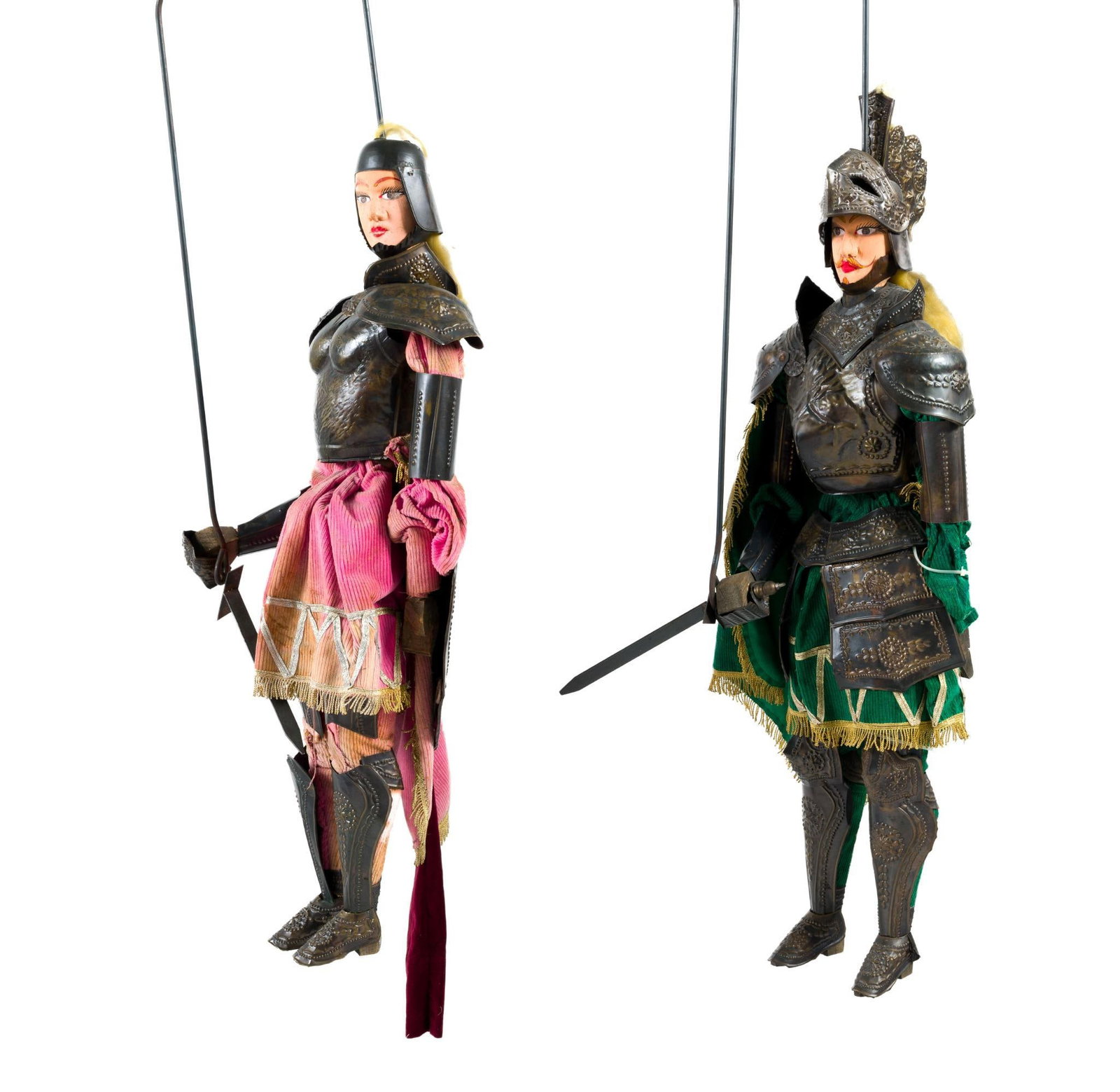 Sicilian Pupi Marionettes: From a private collection. These were traditional, handcrafted marionettes from Sicily, Italy that serve as the stars of a distinct form of puppet theater known as Opera dei Pupi. They are renowned fo