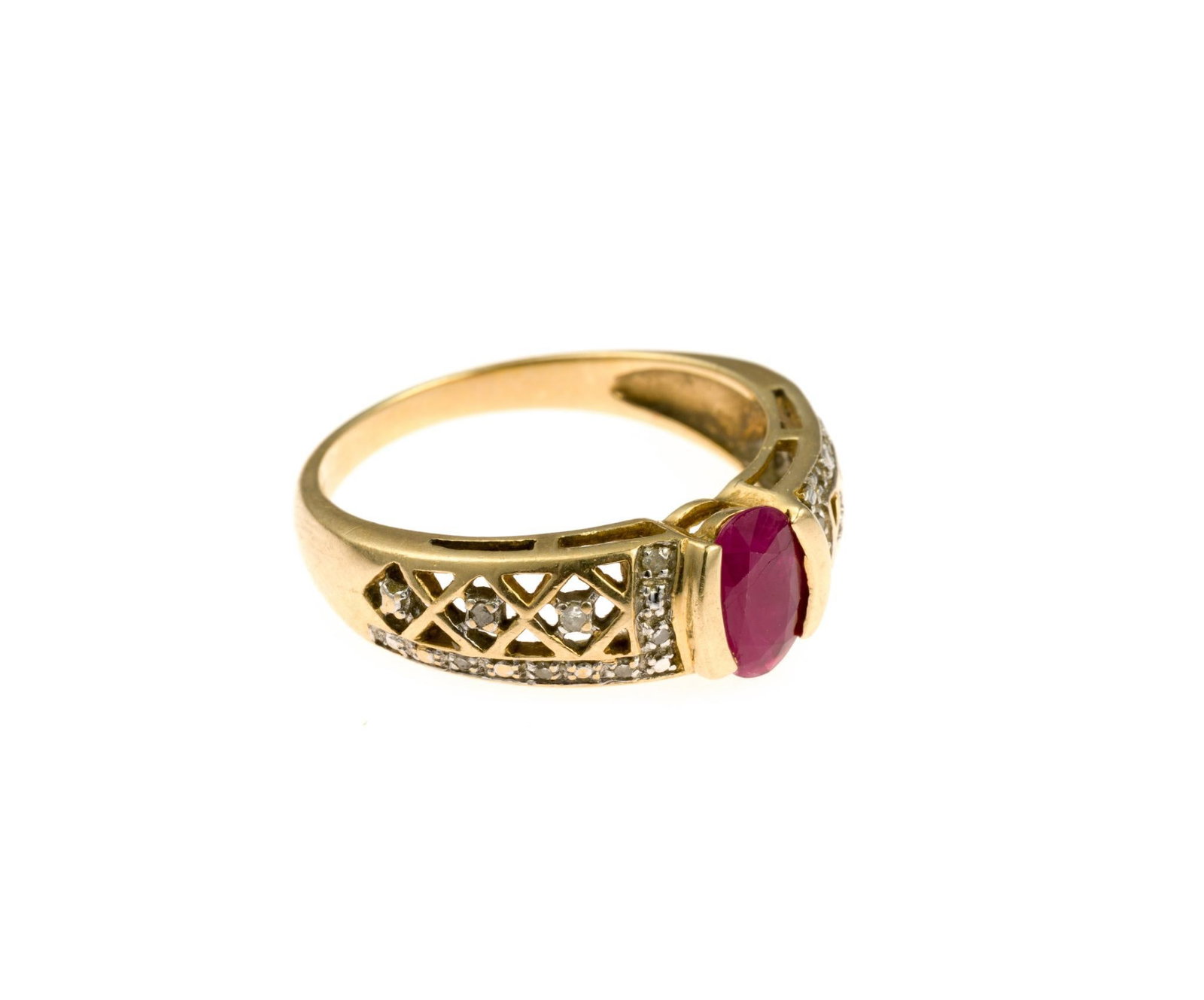 10K Gold, Ruby, and Diamond Ring (1 of 3)