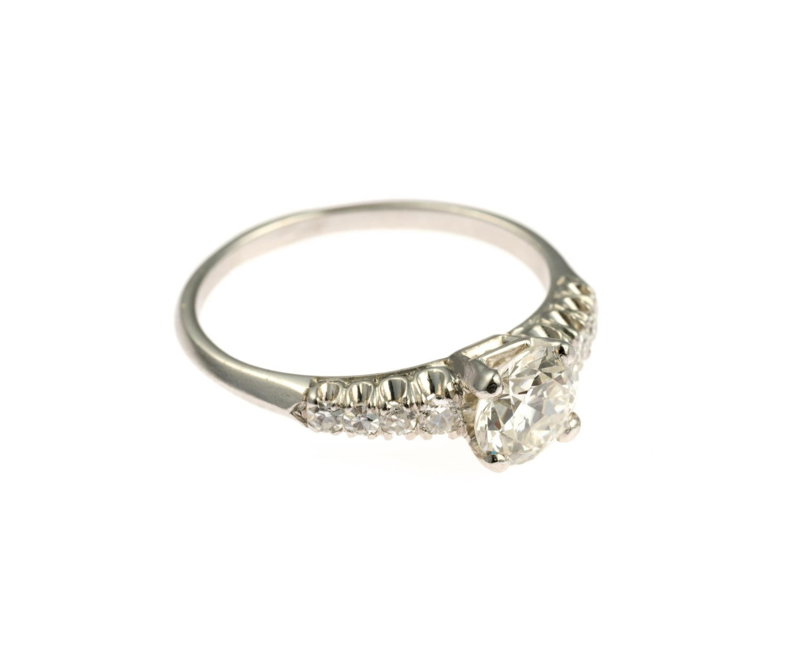 Platinum and 0.94 Ct Diamond Ring (1 of 4)