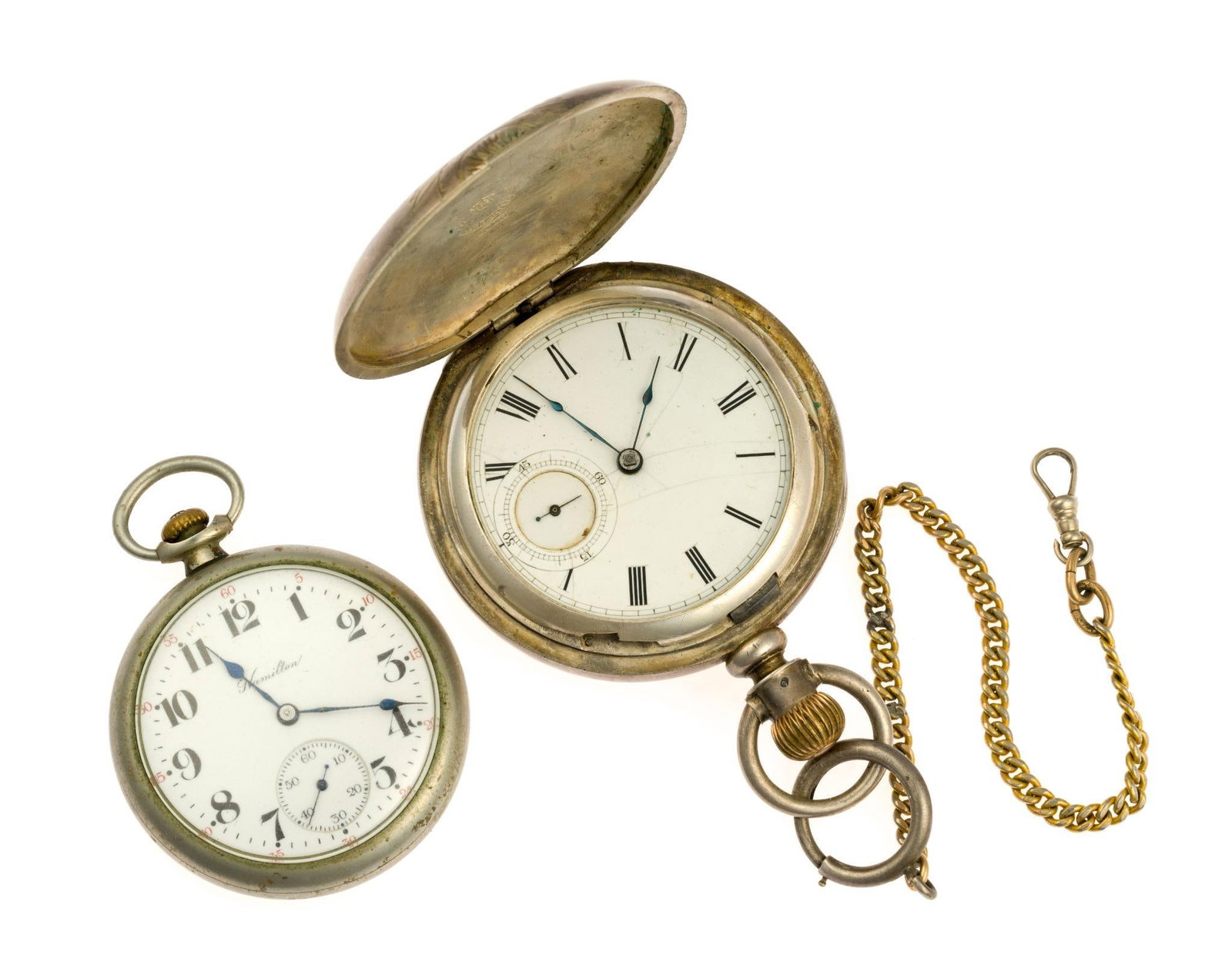 2 Pocket Watches Incl. Coin Silver Illinois Watch Company (1 of 8)