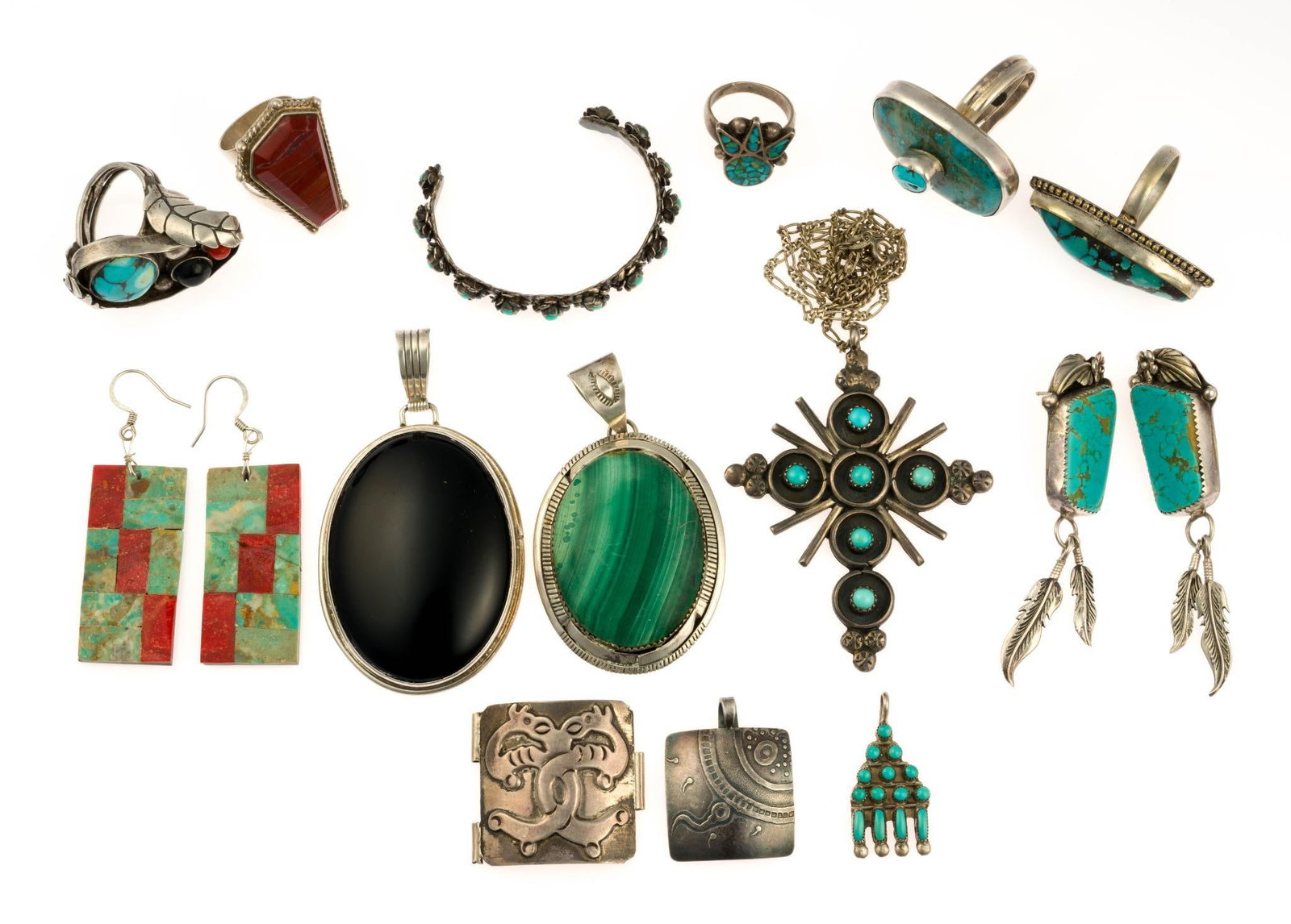 Various Native American Style Sterling Silver Jewelry (1 of 2)