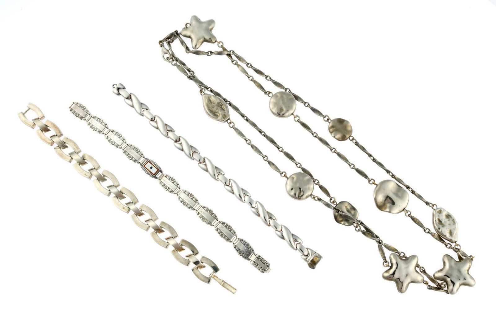 Sterling Silver Necklace and Bracelets (1 of 3)