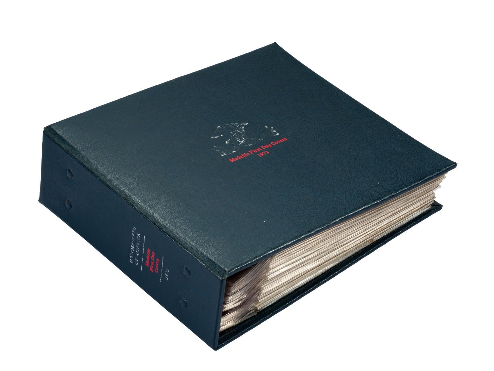1972 Sterling Silver Medallic First Day Covers: The Postmasters Of America book contains twenty four sterling silver medallions with weight of 25.7 grams each.