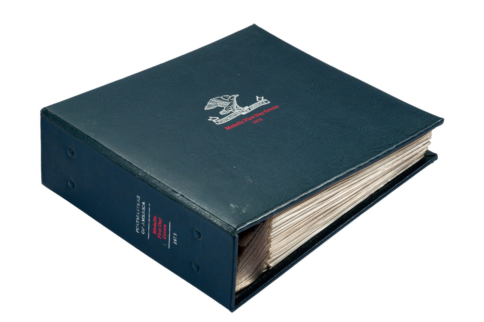 1973 Sterling Silver Medallic First Day Covers: The Postmasters Of America book contains twenty three sterling silver medallions with weight of 25.7 grams each.