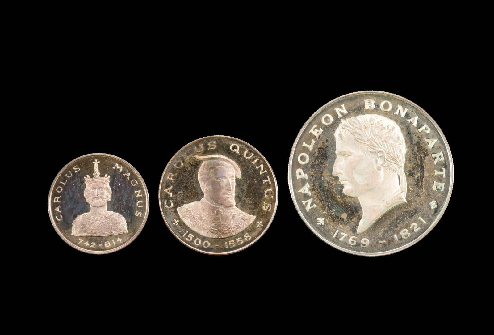 Europa 1 ECU 2 ECU 5 ECU Silver Uncirculated 1972 Coins: Three silver Paneuropean Union coins proof-like uncirculated. An uncommon set.
