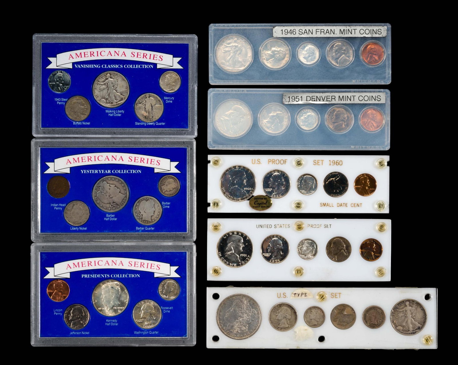 Eight Type And Mint Sets With Silver (1 of 1)