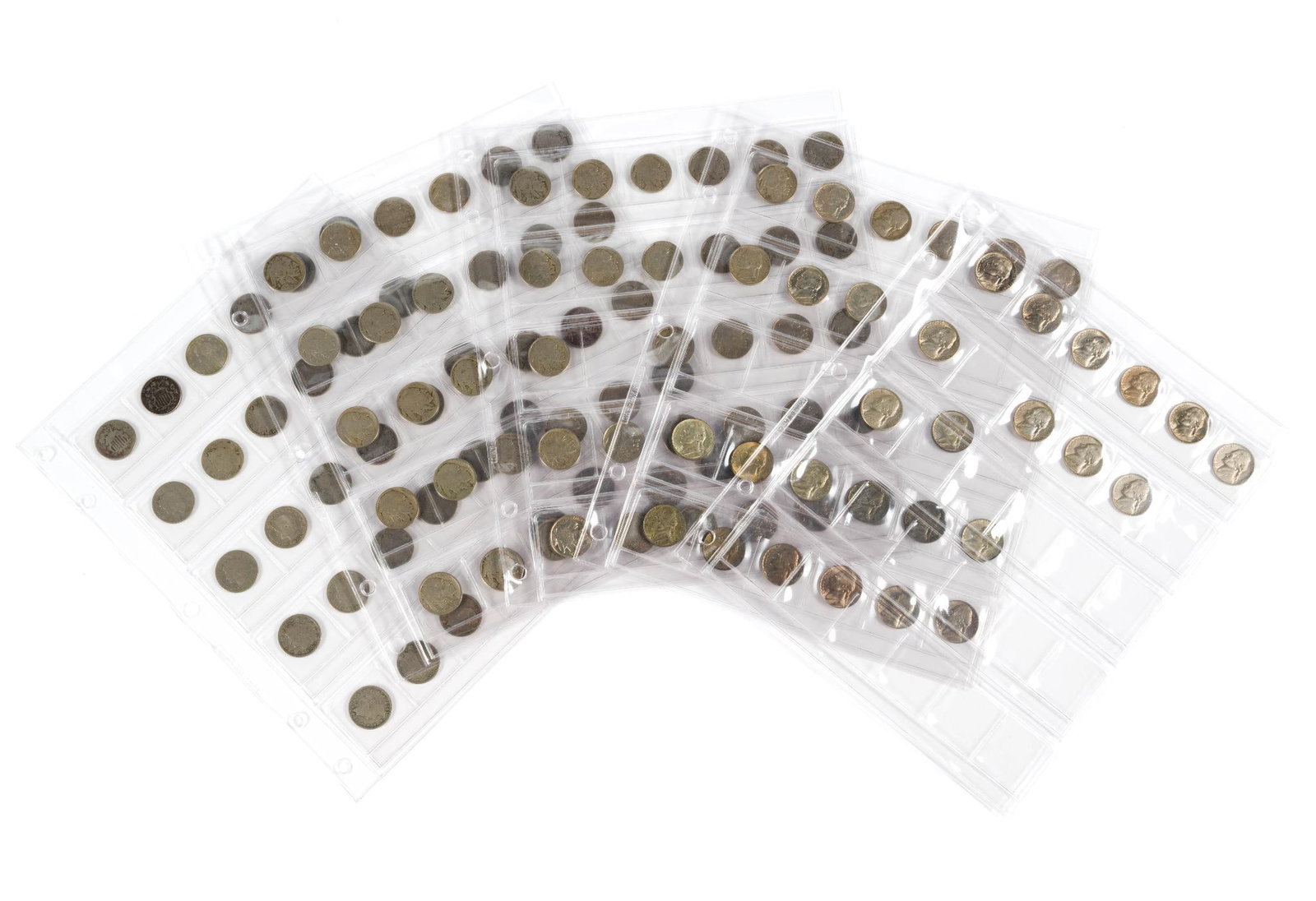 Nickel Collection With Shield Liberty V Buffalo Jefferson: Better coins include 1884 AG/G, 1889 F, 1913 type 2VF, 1914 full horn, 1914-S G/VG. The collection runs through 1951, 