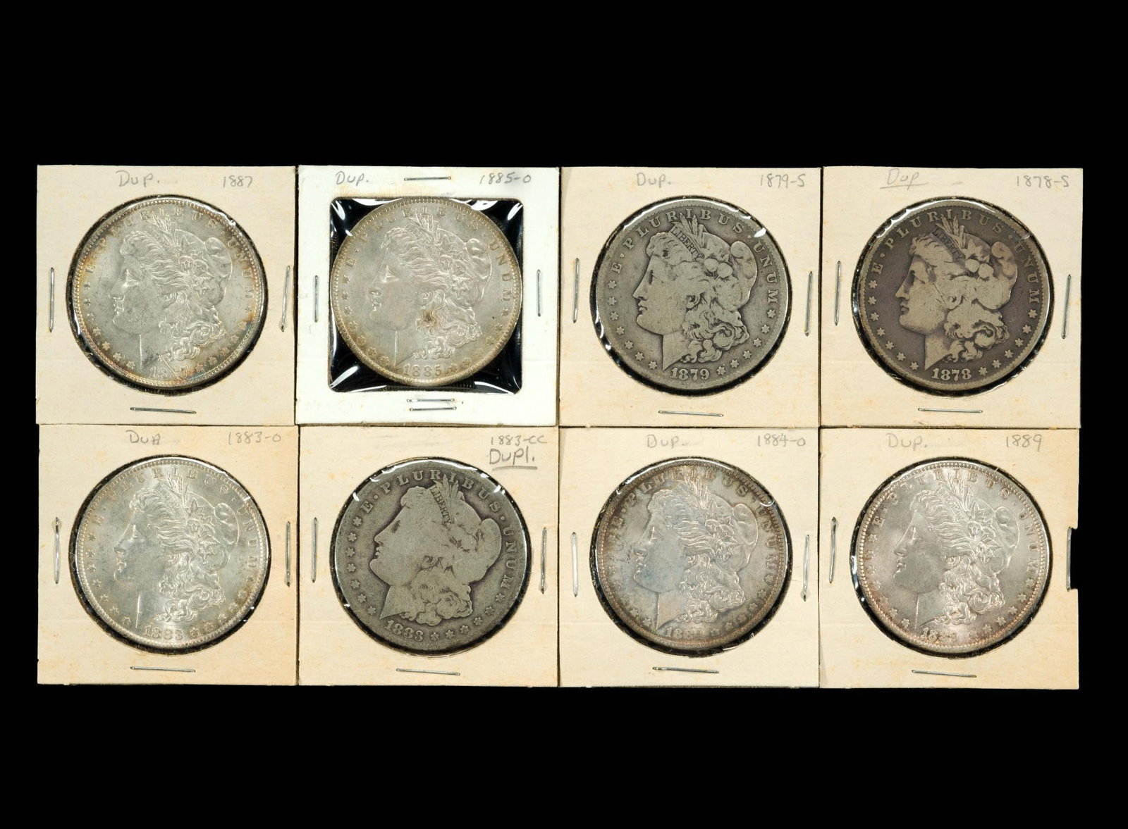 Eight Morgan Dollars Including 1883-CC (1 of 2)