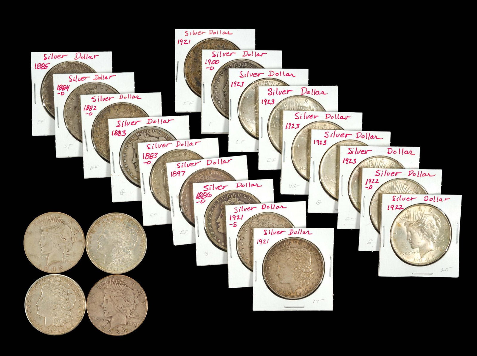 Twenty Two Morgan And Peace Dollars (1 of 1)