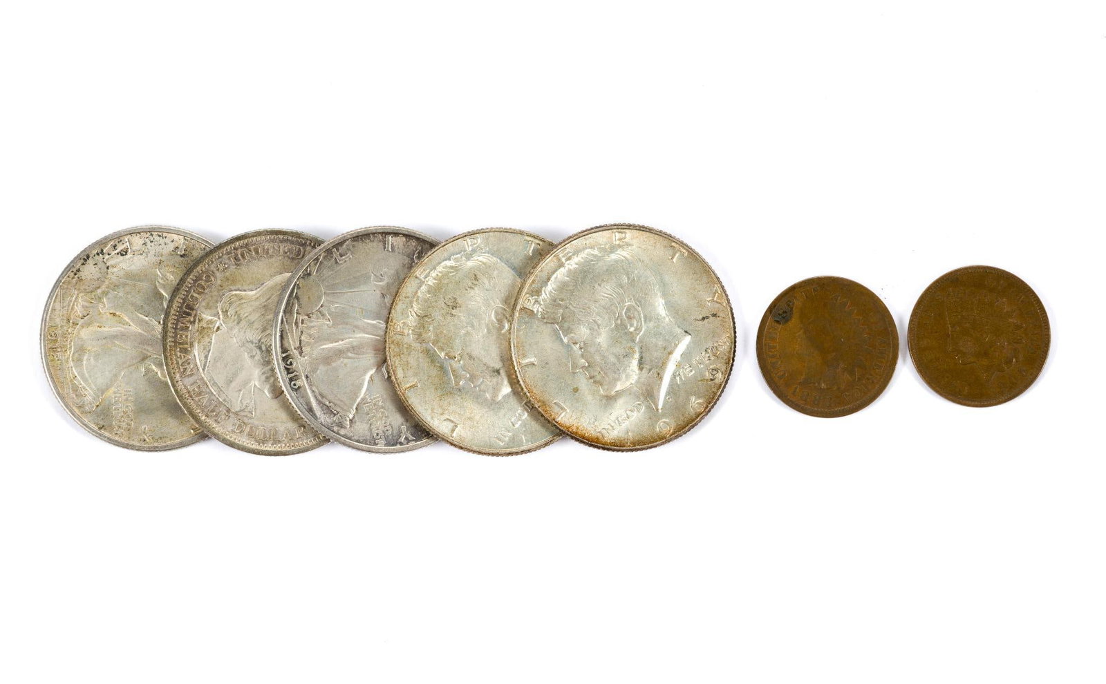 Silver 1918 AU Walking Liberty And Other Half Dollars (1 of 1)