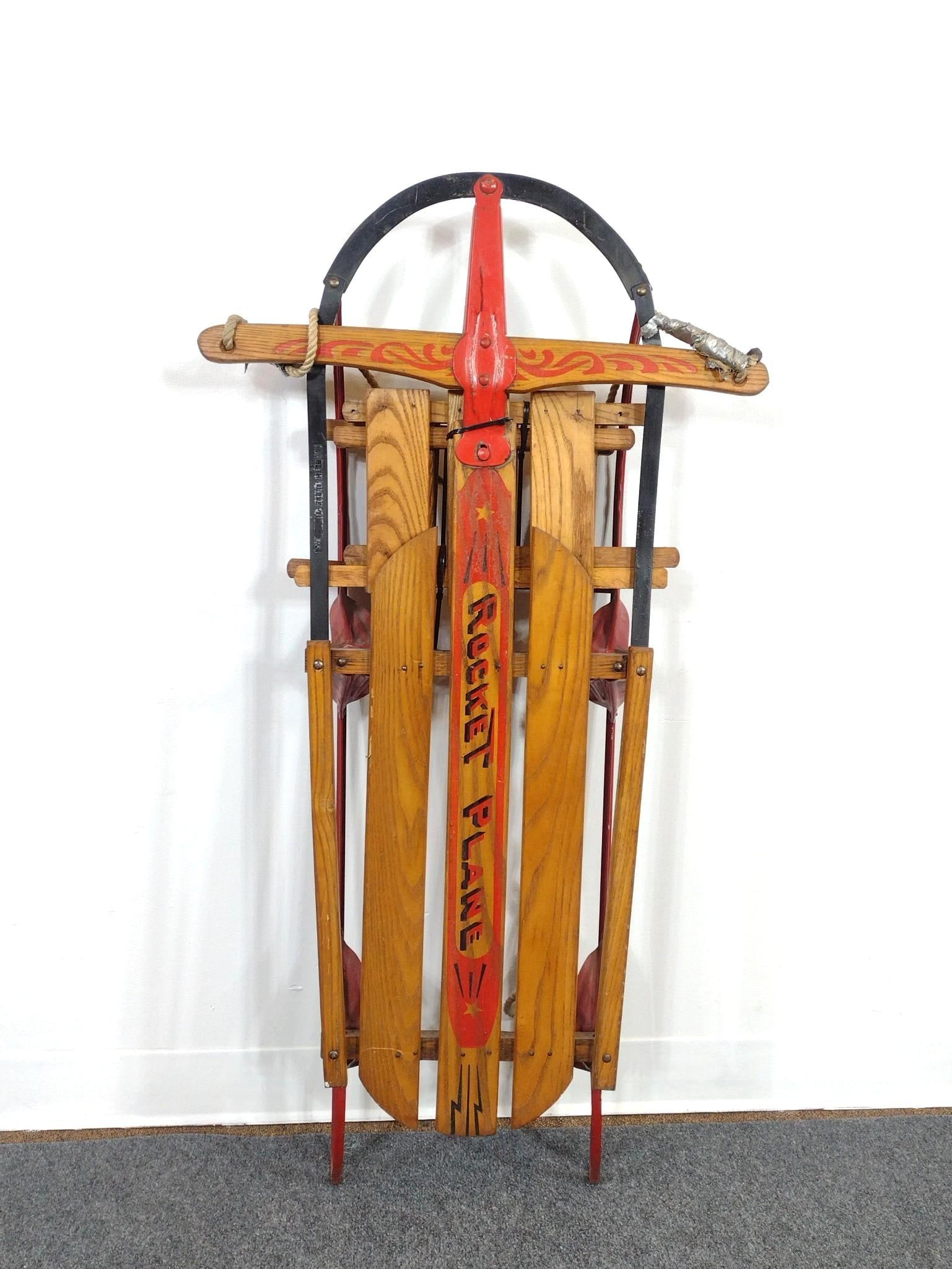 Rocket Plane Sled: 23" wide X 45" long. 