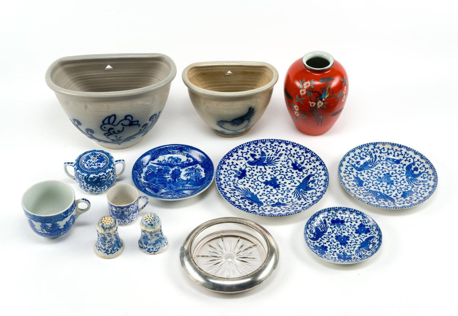 Pottery, Ceramics, Whiting Sterling and Glass Bottle Coaster (1 of 3)
