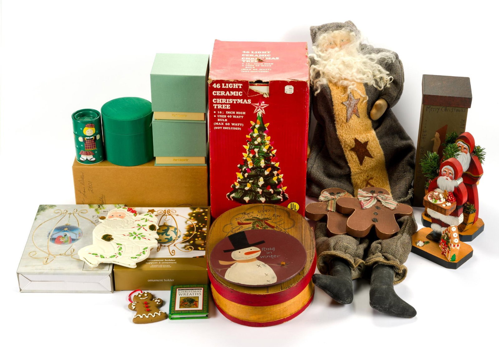 18 Vintage Christmas Decorations Incl. Santa (1 of 9)