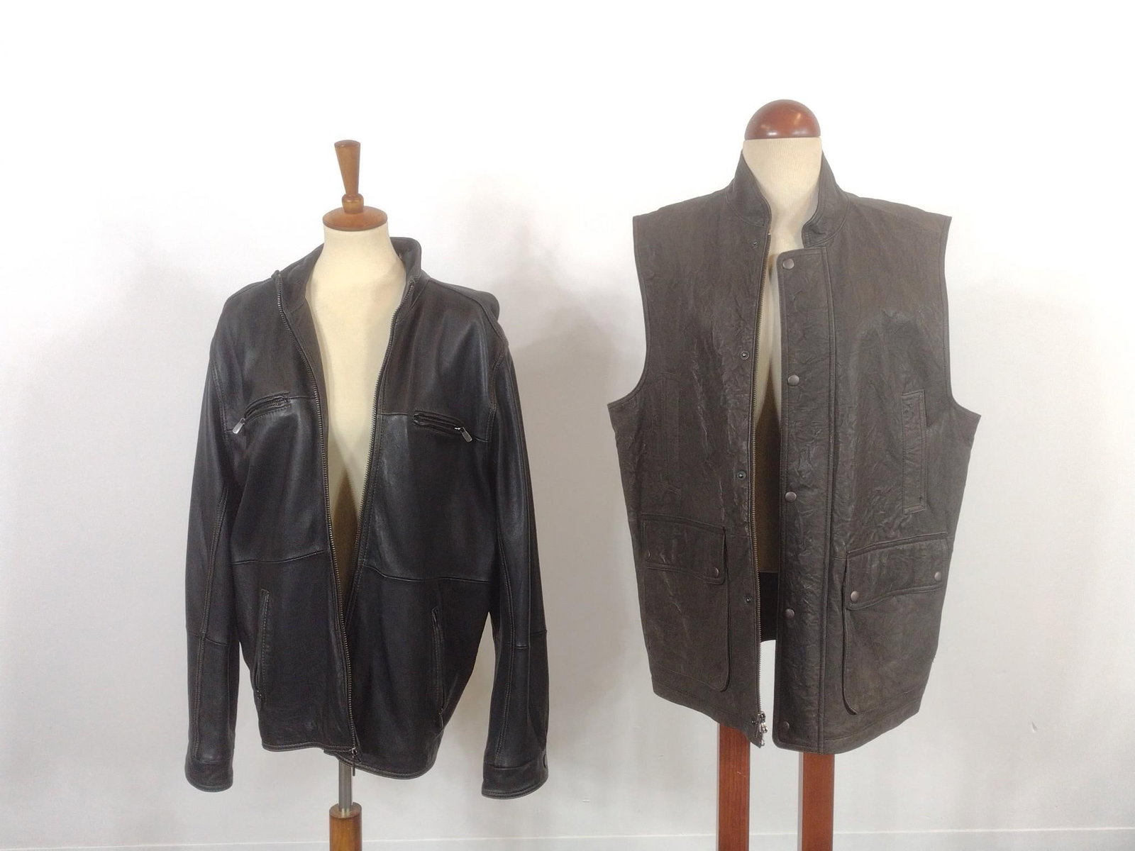 Tommy Bahama Leather Jacket & TravelSmith Leather Vest (1 of 4)