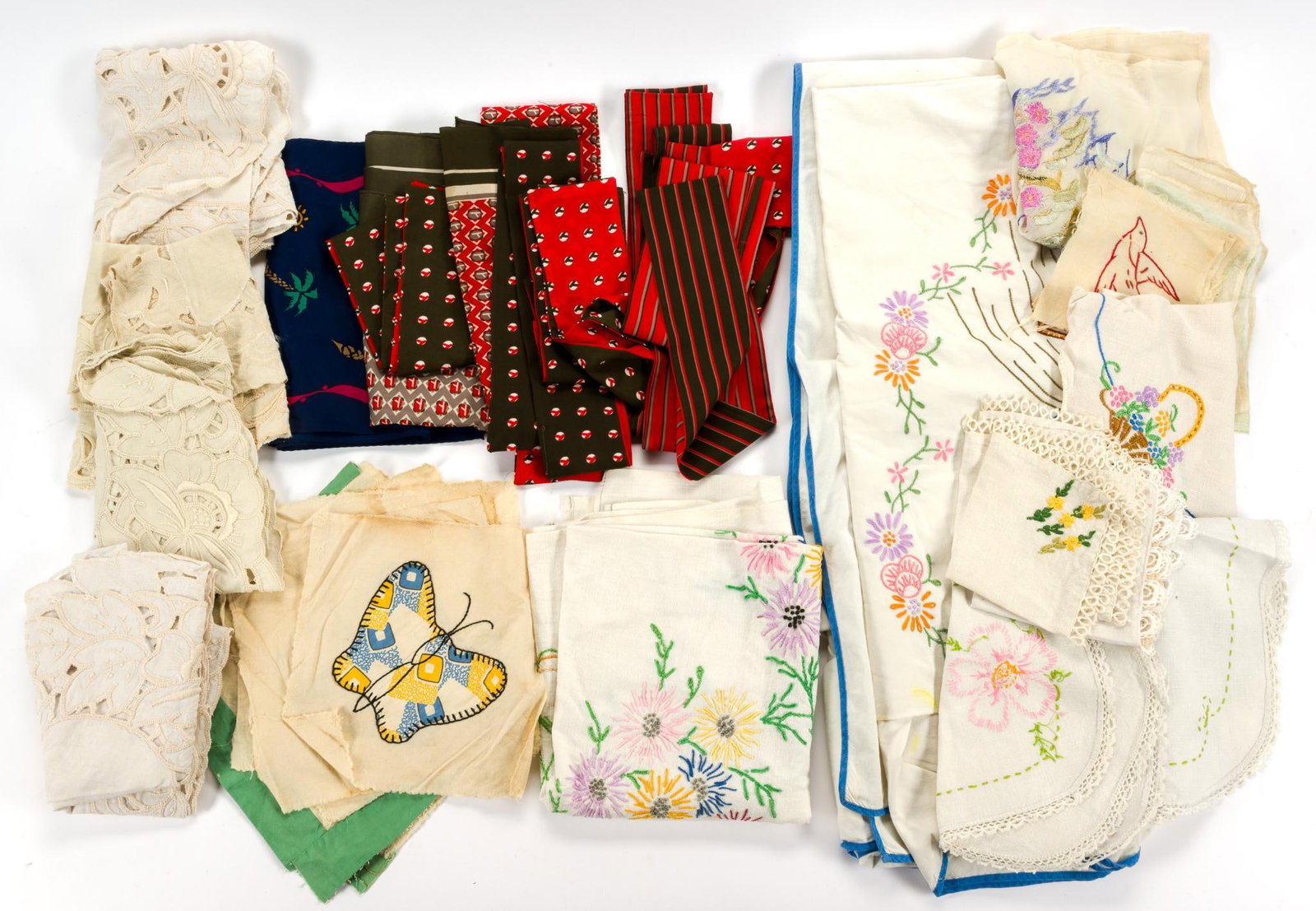 Vintage Linens Incl. Silk Scarves (1 of 2)