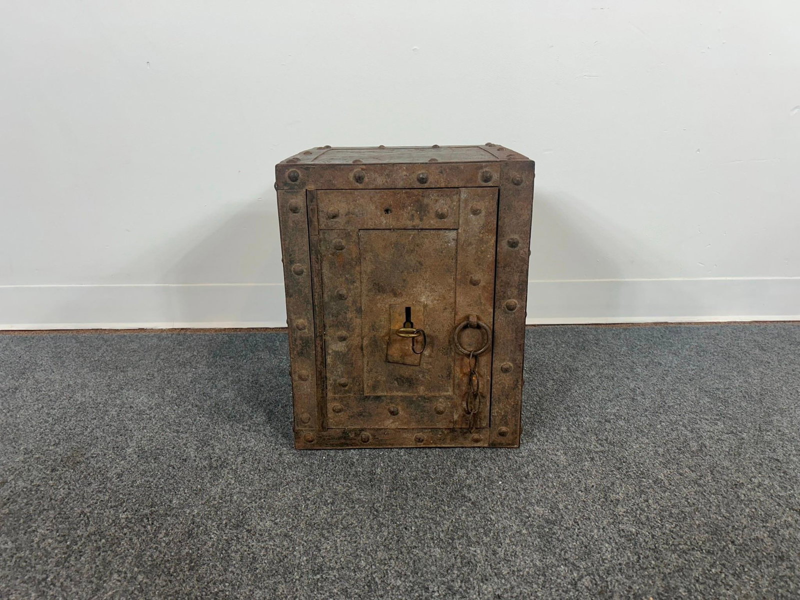 Antique Studded Iron Safe (1 of 2)