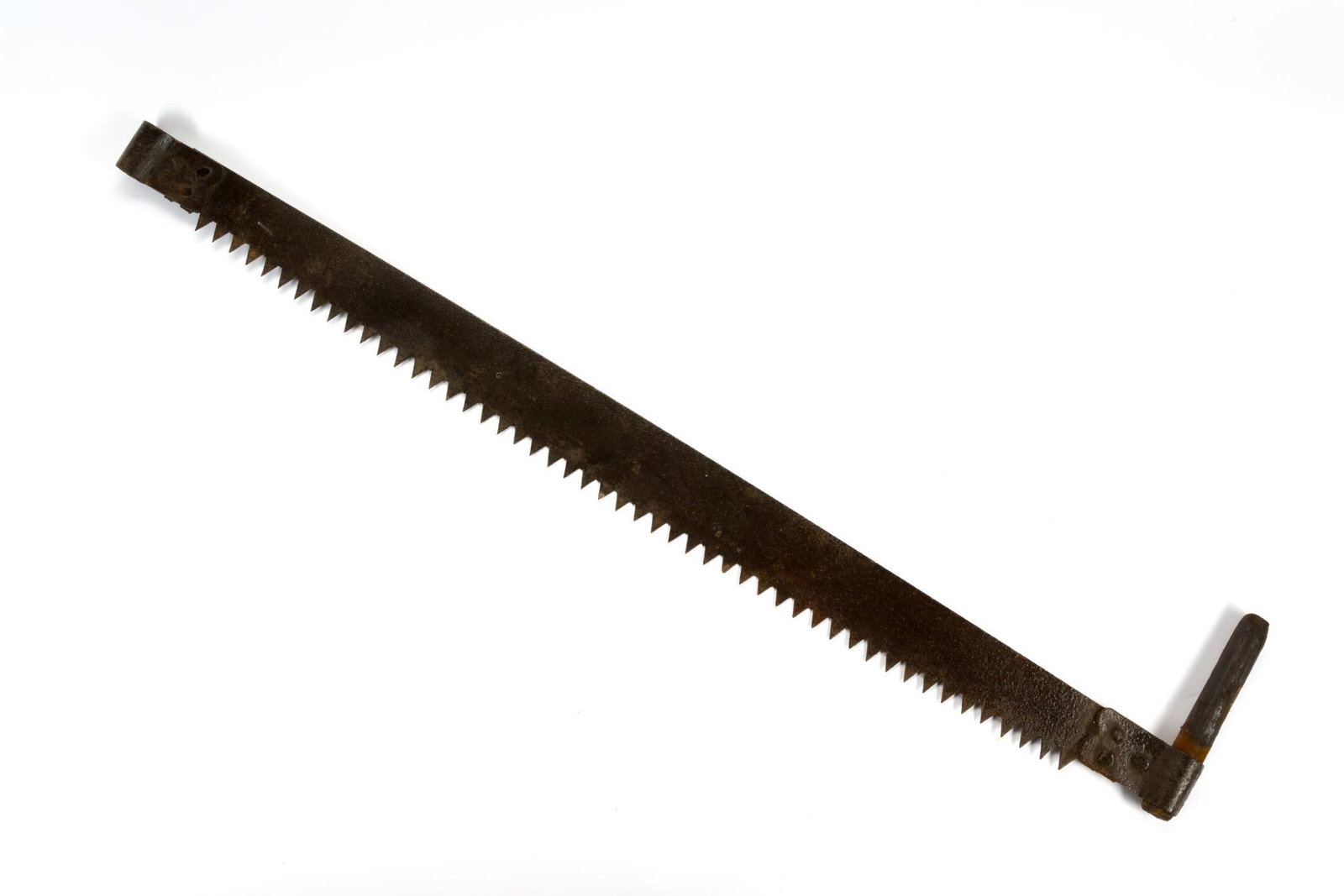 Two Man Crosscut Saw: Missing one handle. 46-1/2" long. 