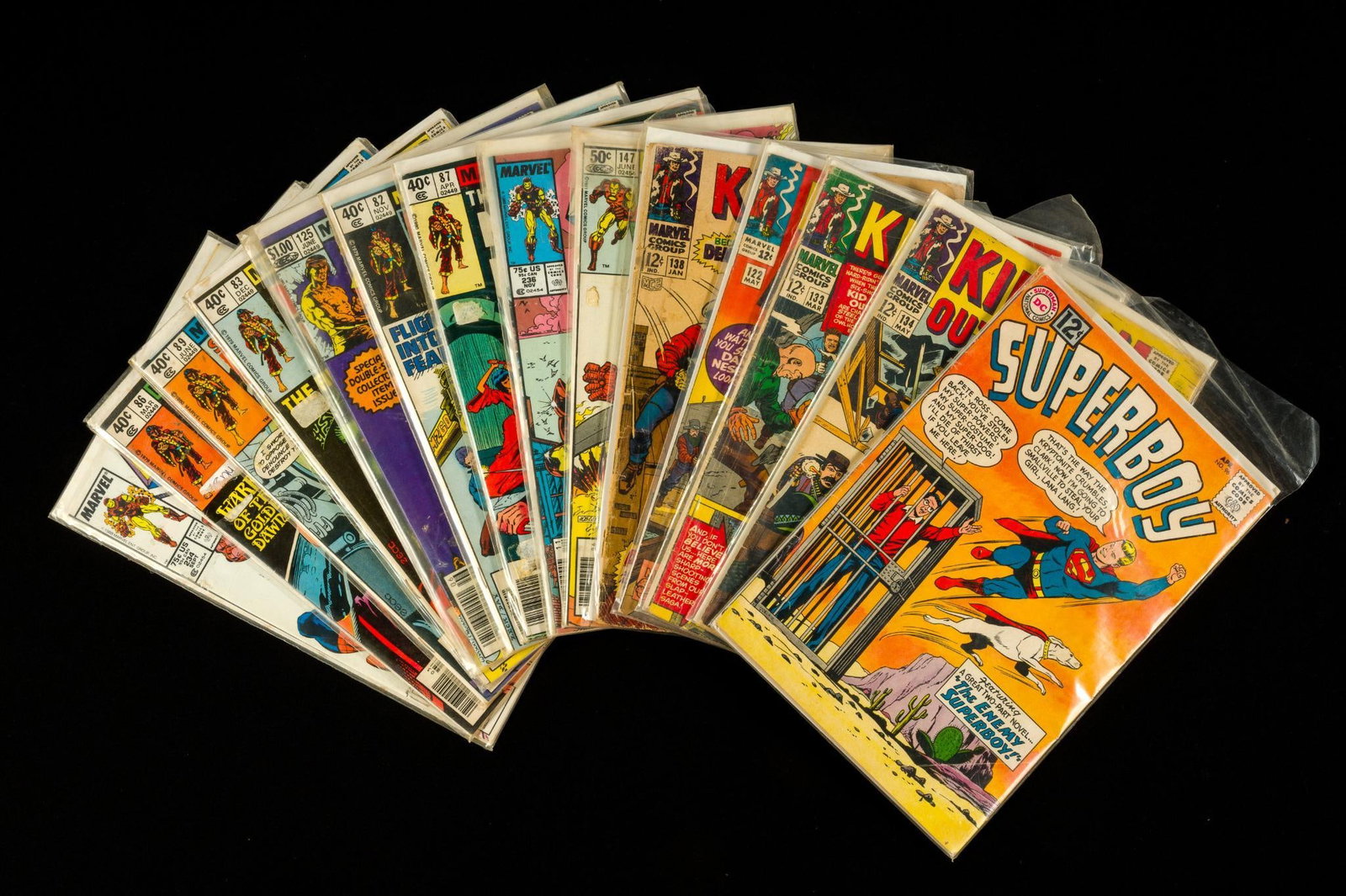 14 Vintage Comics Incl. Superboy #96: Also includes Kid Colt Outlaw, Iron Man, and more. 