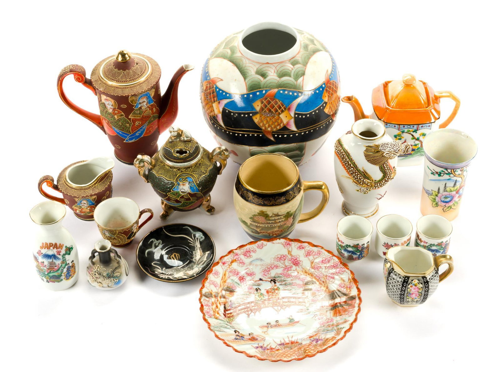 17 Asian Serving Incl. Teapot (1 of 6)