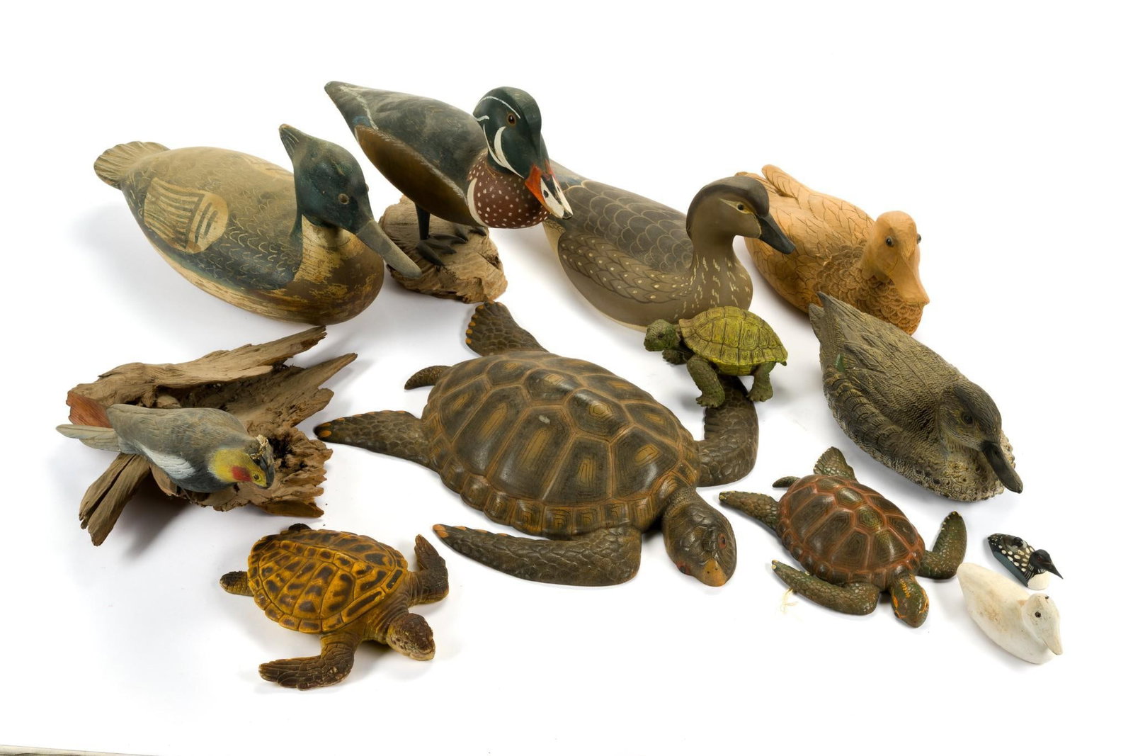 12 Carved Animal Figurines Incl. Duck Decoys (1 of 5)