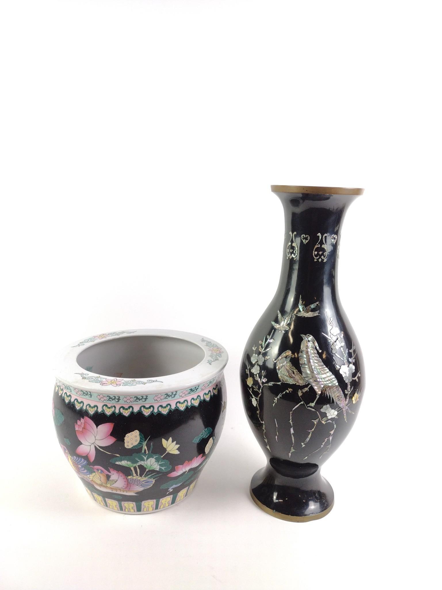 Asian Fish Bowl and Brass Vase (1 of 8)
