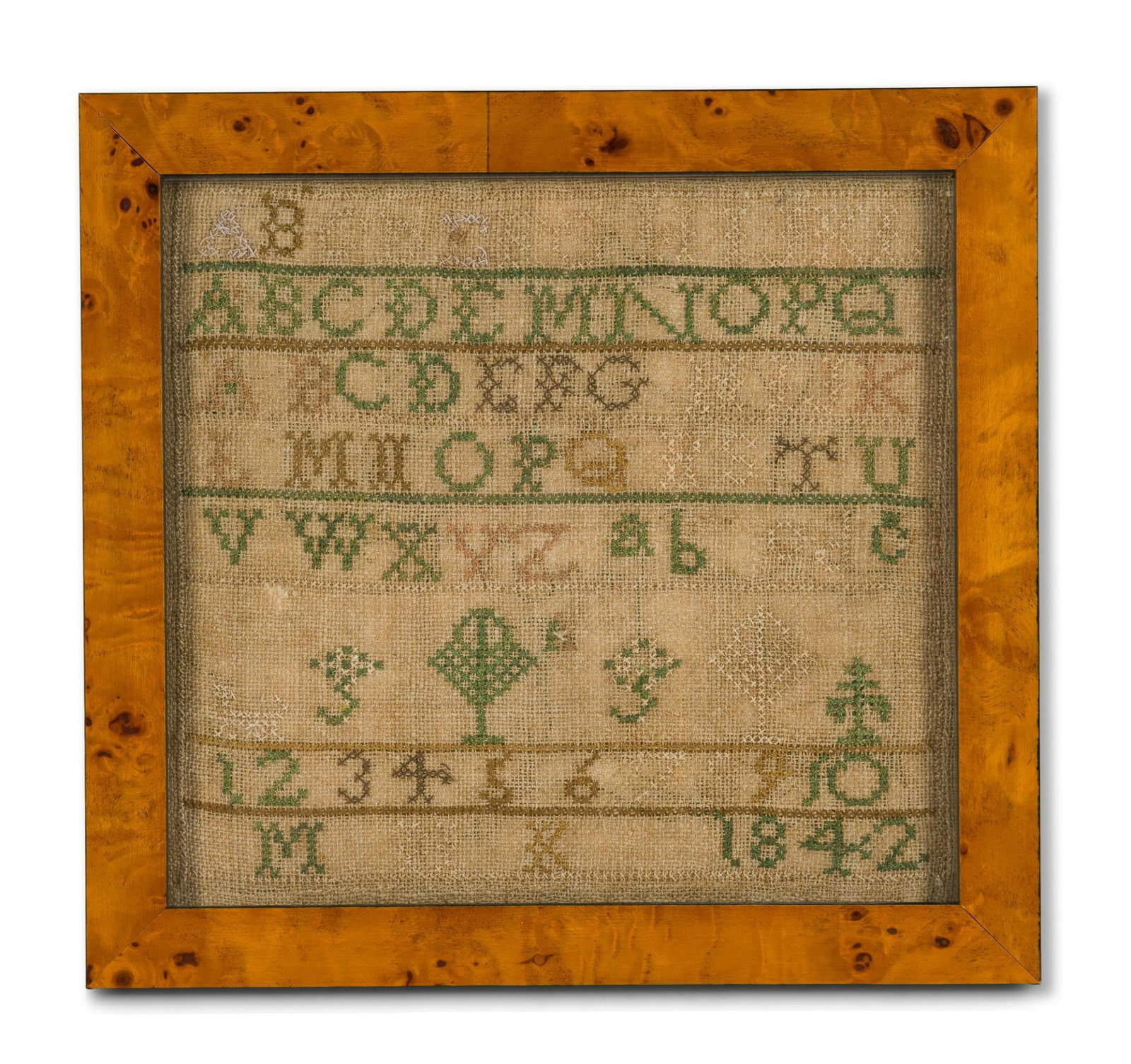 1842 Small Needlepoint Sampler "Mary Kindell's" (1 of 3)
