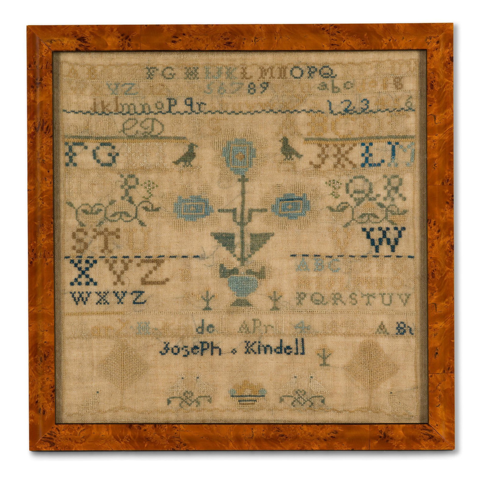 1842 Needlework Sampler "Mary Kindell's" (1 of 4)