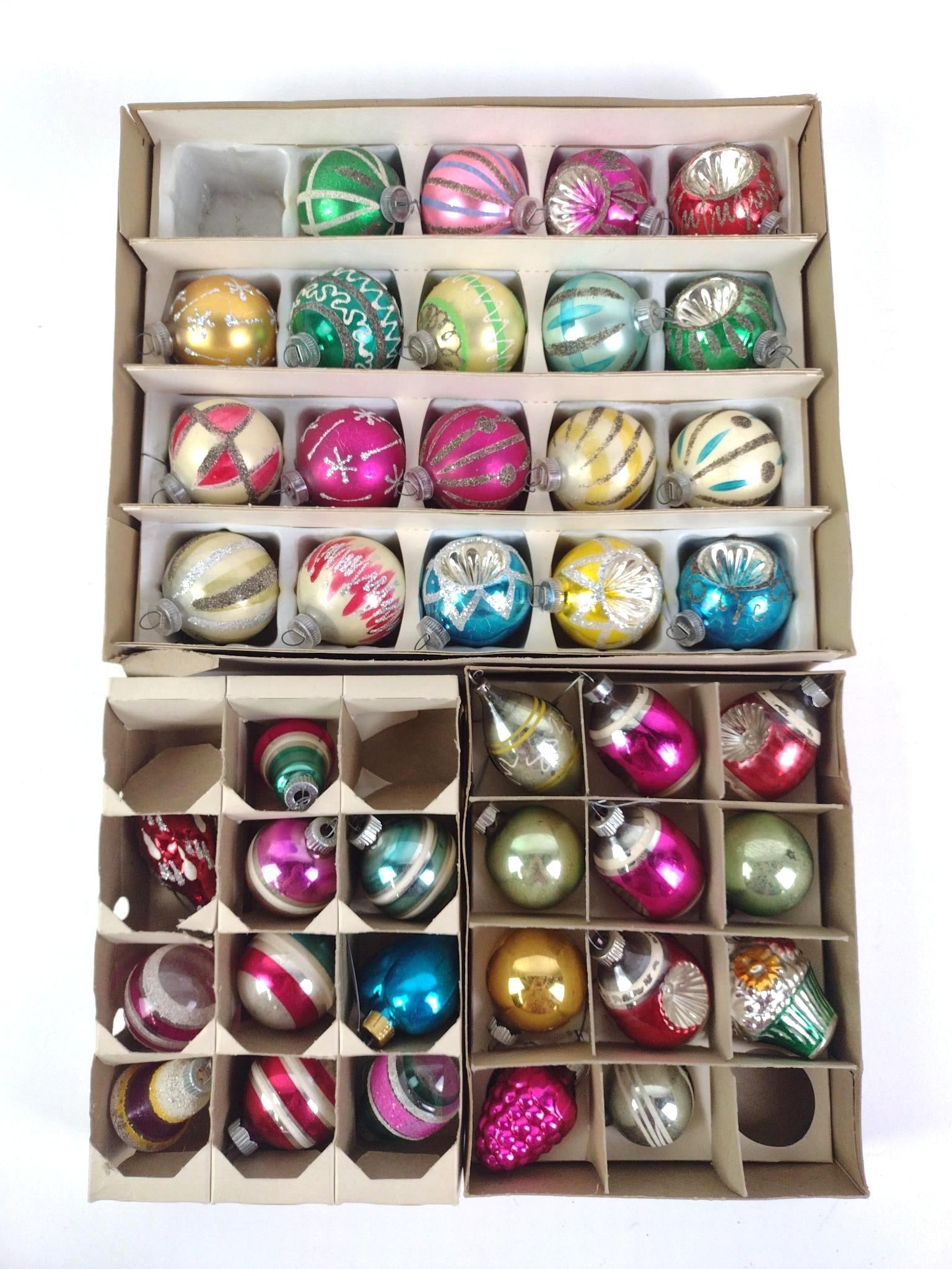 3 Boxes Vintage Glass Ornaments (1 of 5)