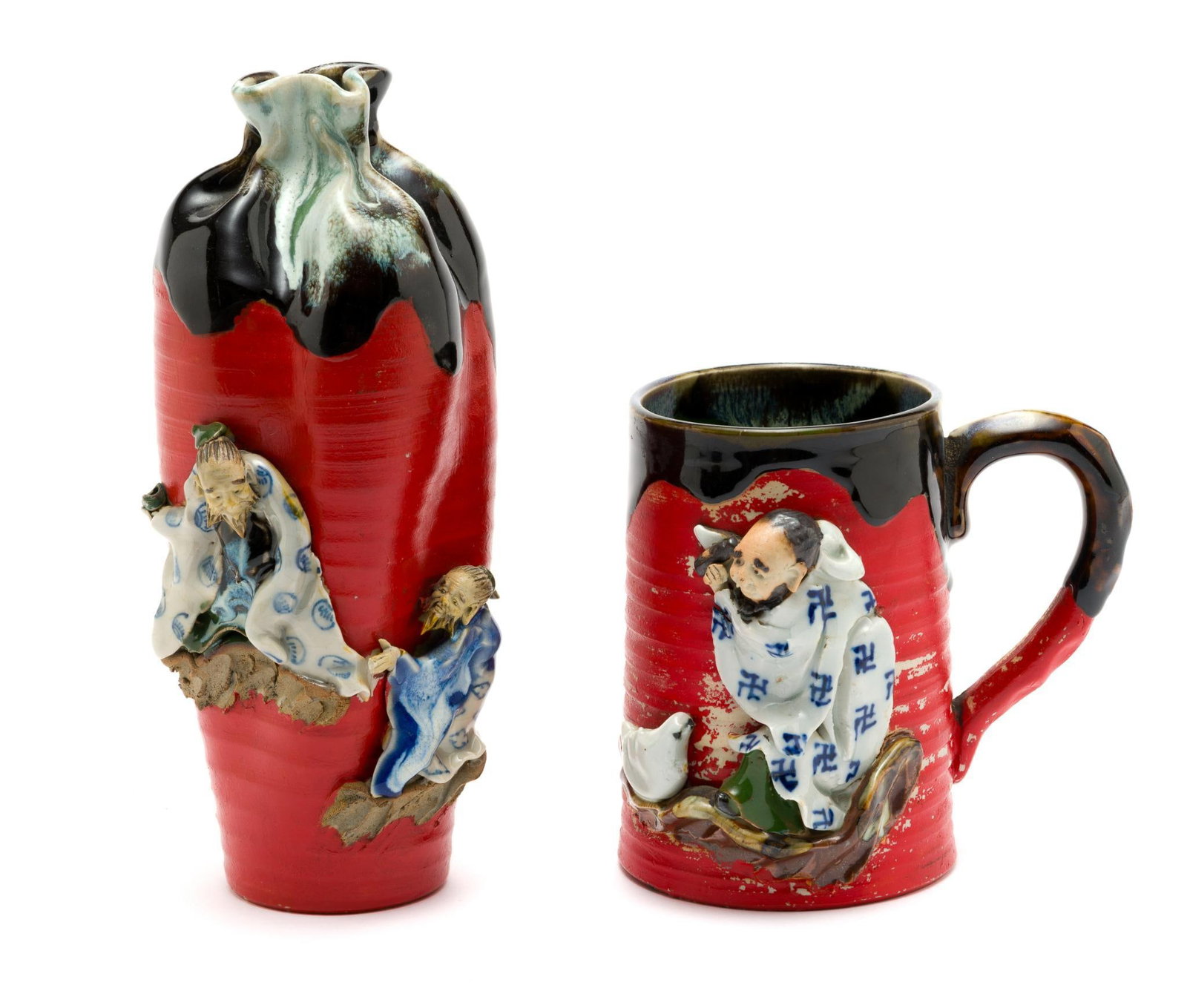19th/20th C. Japanese Sumida Gawa Mug & Vase (1 of 8)