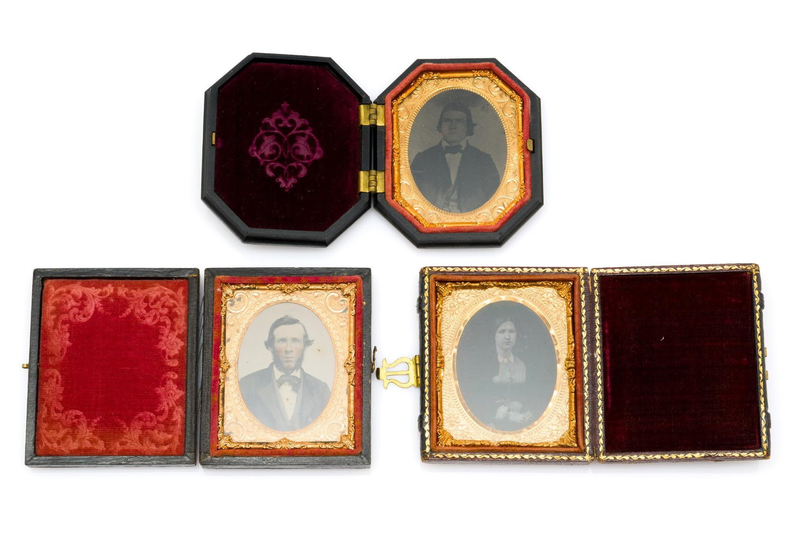 3 Antique Daguerreotype Tintypes (1 of 7)