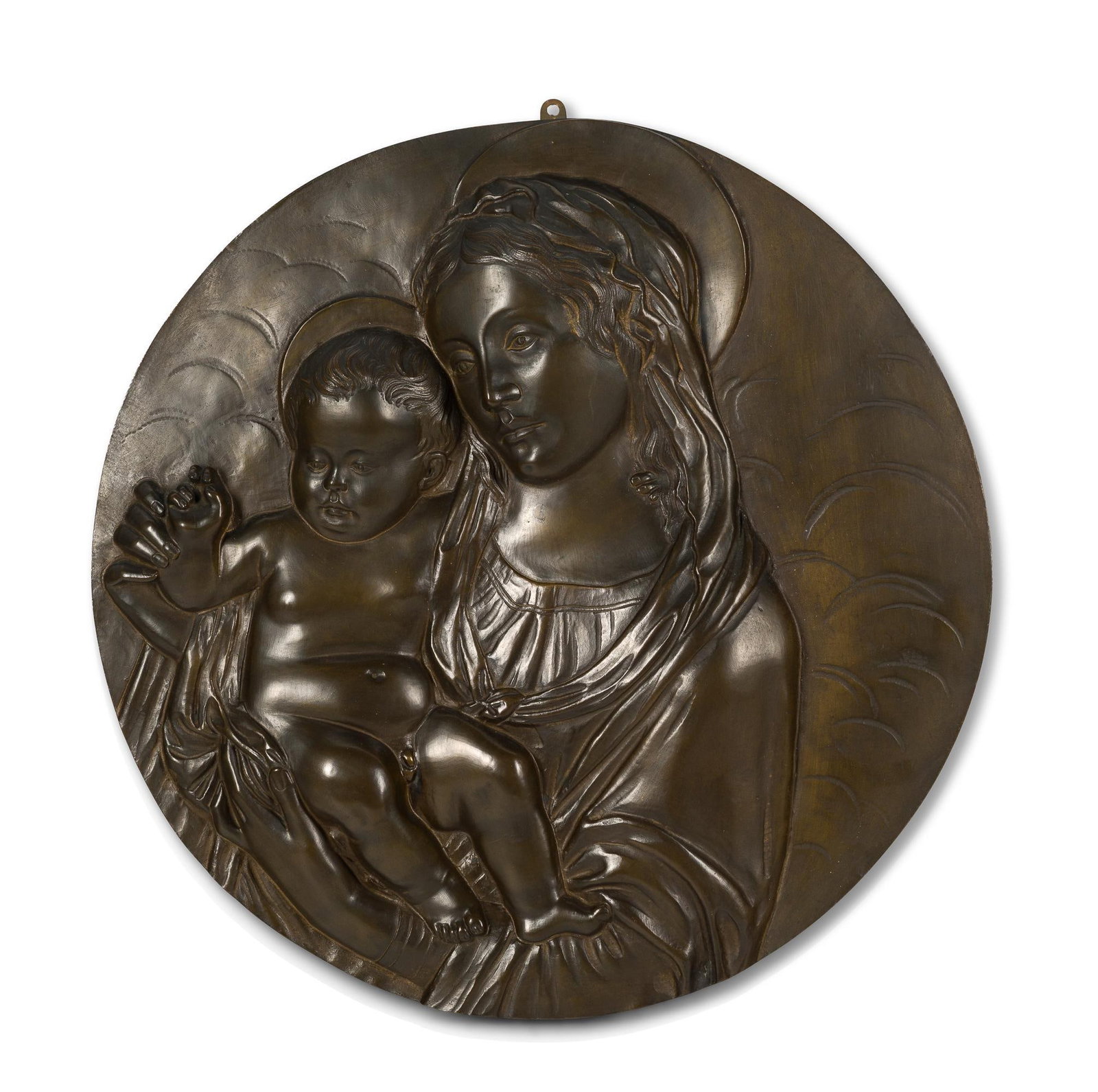 Bronze Relief Plaque of Madonna and Child (1 of 2)