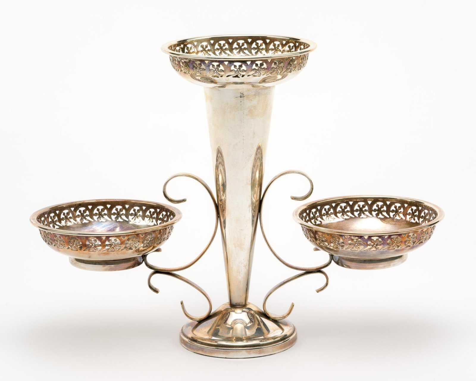 English Silverplate Three-Part Epergne Centerpiece (1 of 4)
