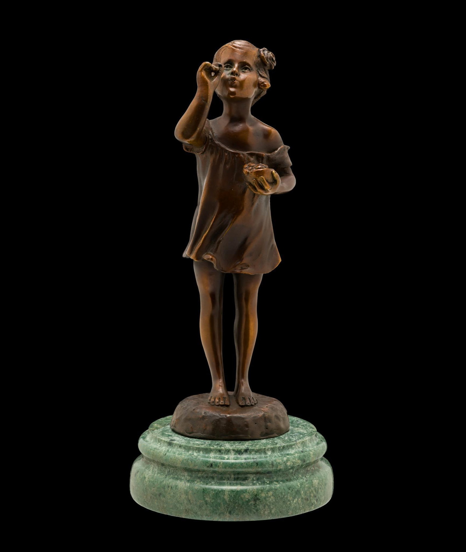 Bronze Statue After Crizaro "Girl Blowing Bubbles" (1 of 5)