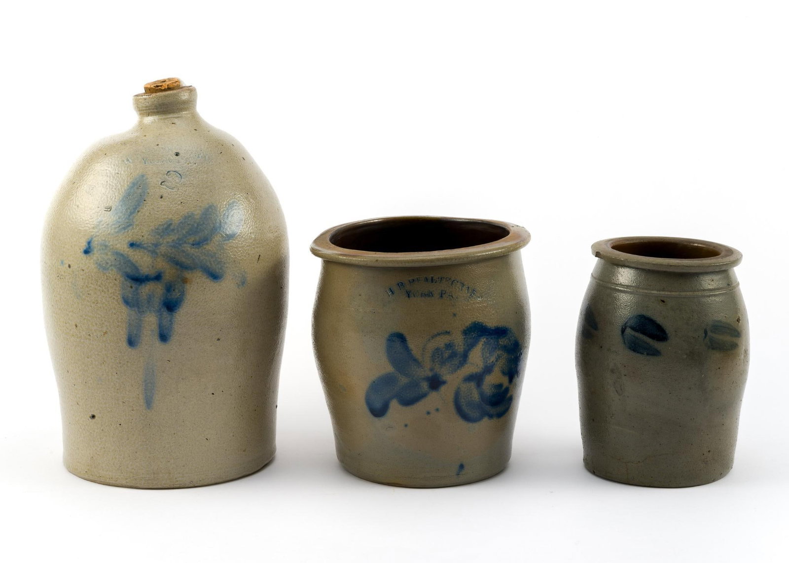 3 Pennsylvania Stoneware Vessels with Cobalt Decoration (1 of 10)