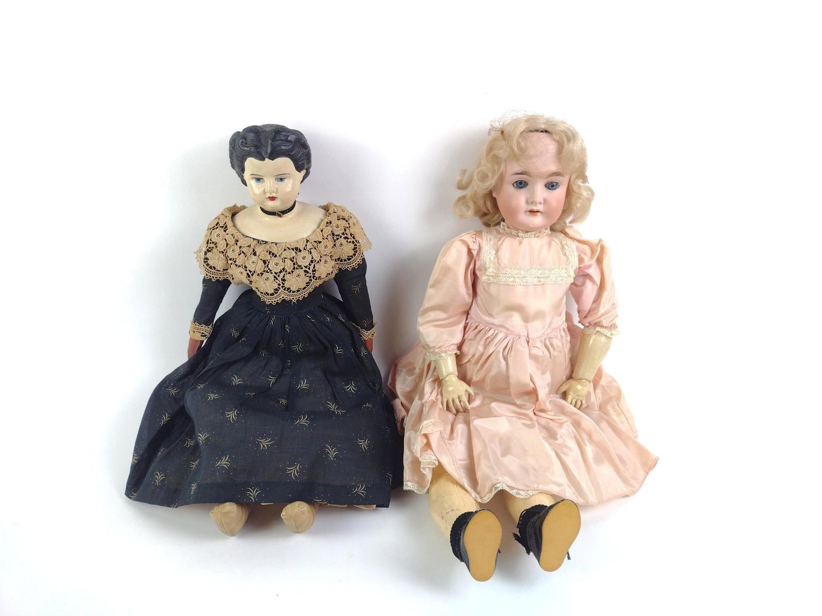 Antique Karl Hartman 3 Bisque Head Doll & Antique Paper Mache Doll (1 of 6)
