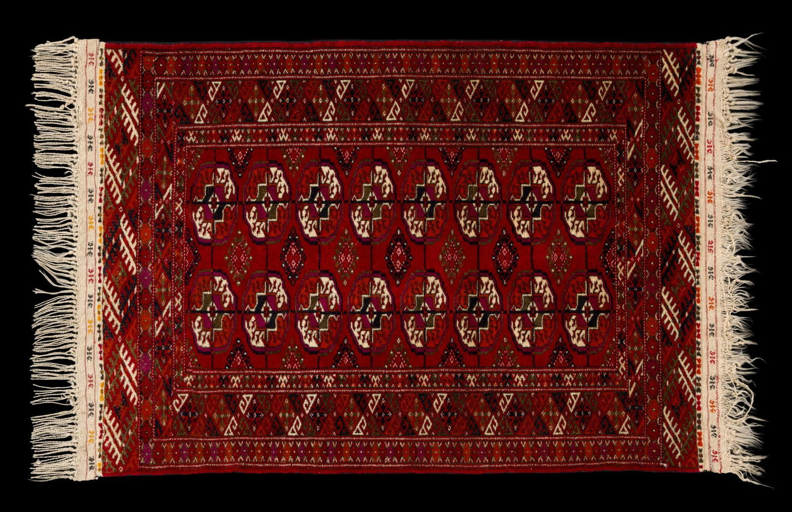 Turkmen Bokhara-Style Hand-Knotted Wool Rug (1 of 4)