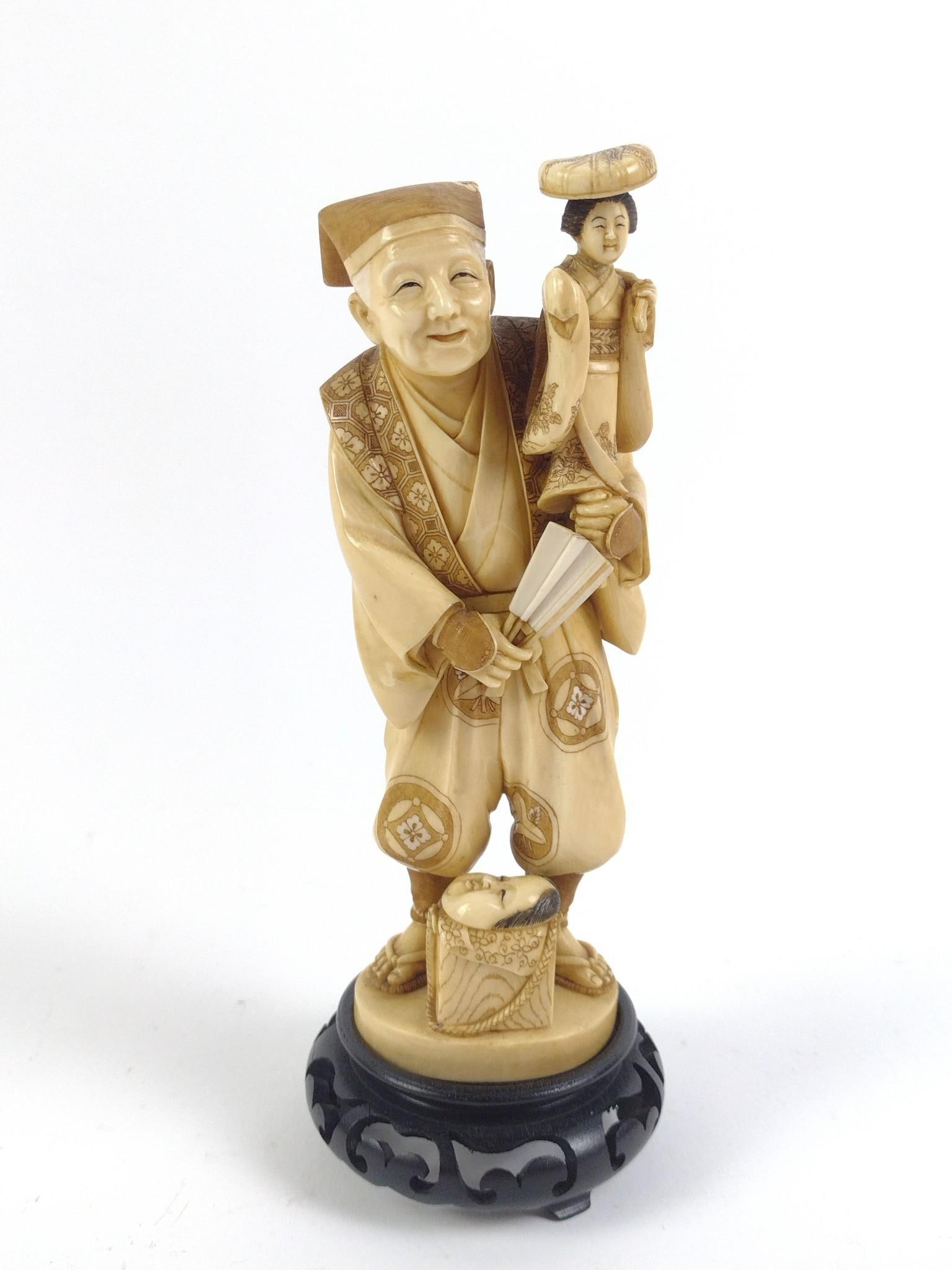 PA RESIDENTS ONLY: Japanese Meiji Carved Bone Okimono Carving (1 of 5)